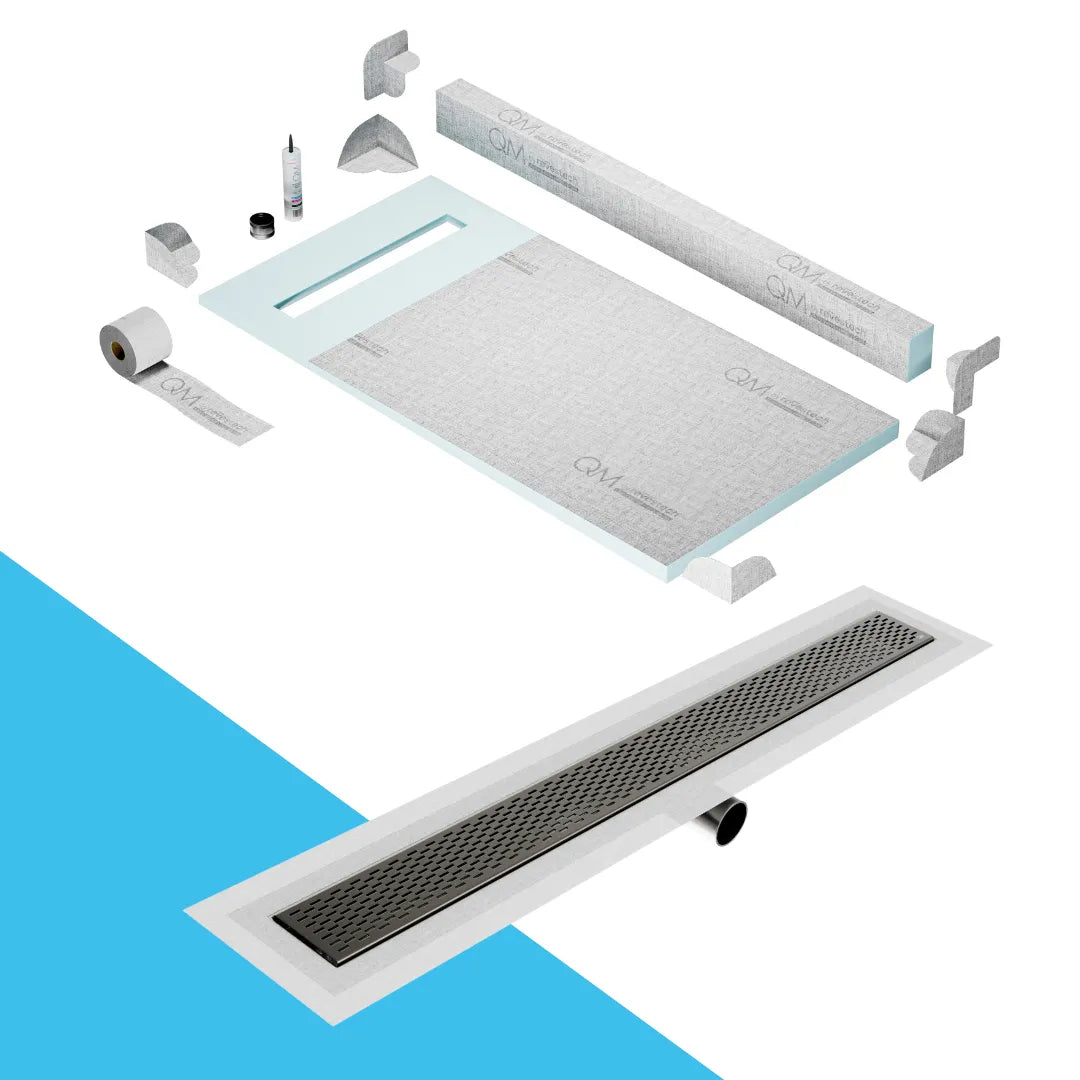 Curb Delta Shower Pan Kit Linear drain