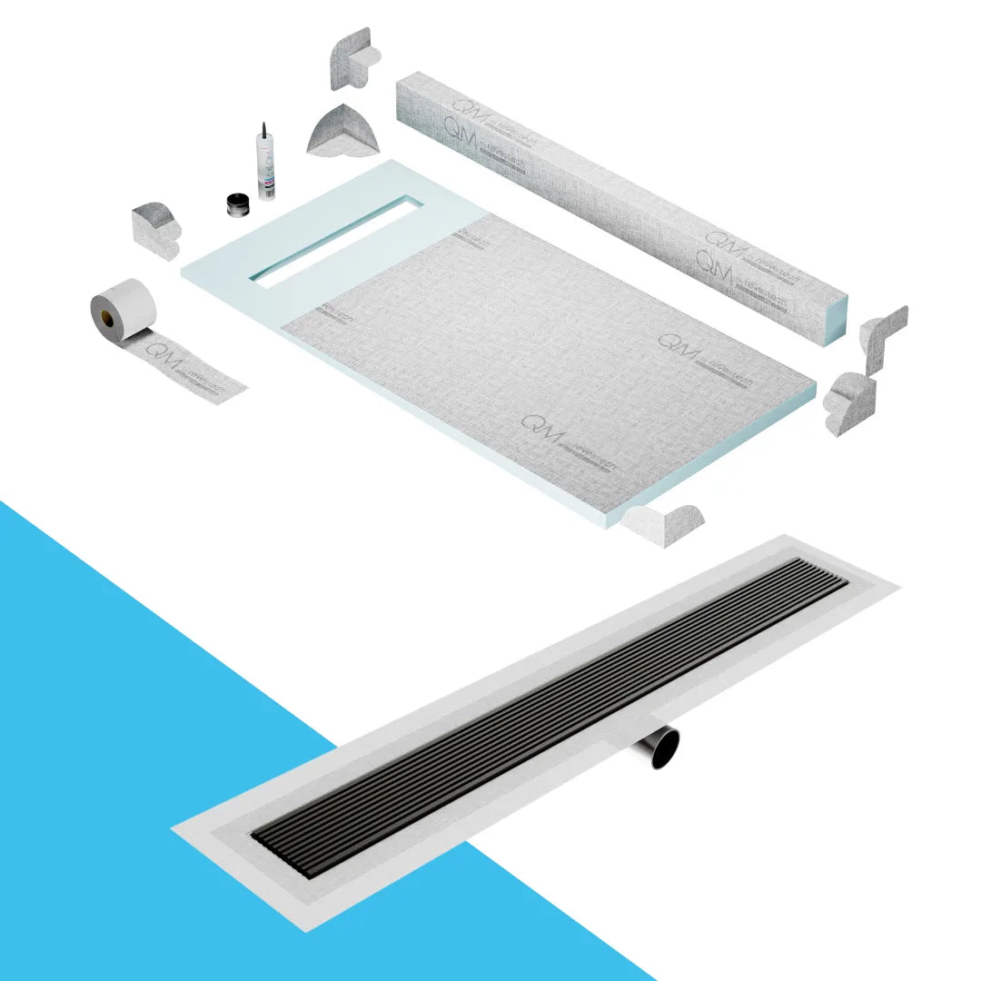 Curb Wedgewire Shower Pan Kit Linear drain