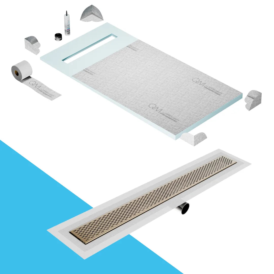 Curbless Delta Shower Pan Kit Linear drain