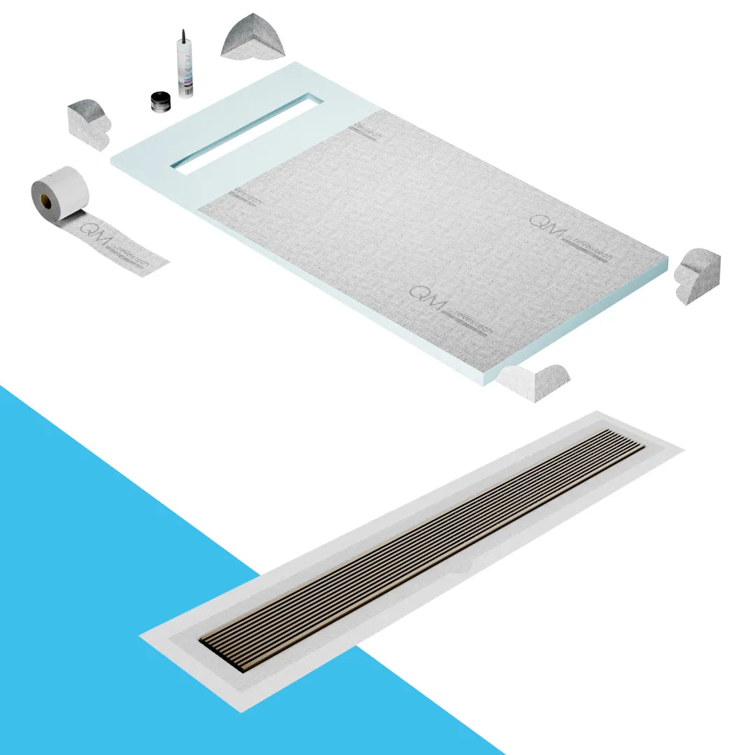 Curbless Wedgewire Shower Pan Kit Linear drain