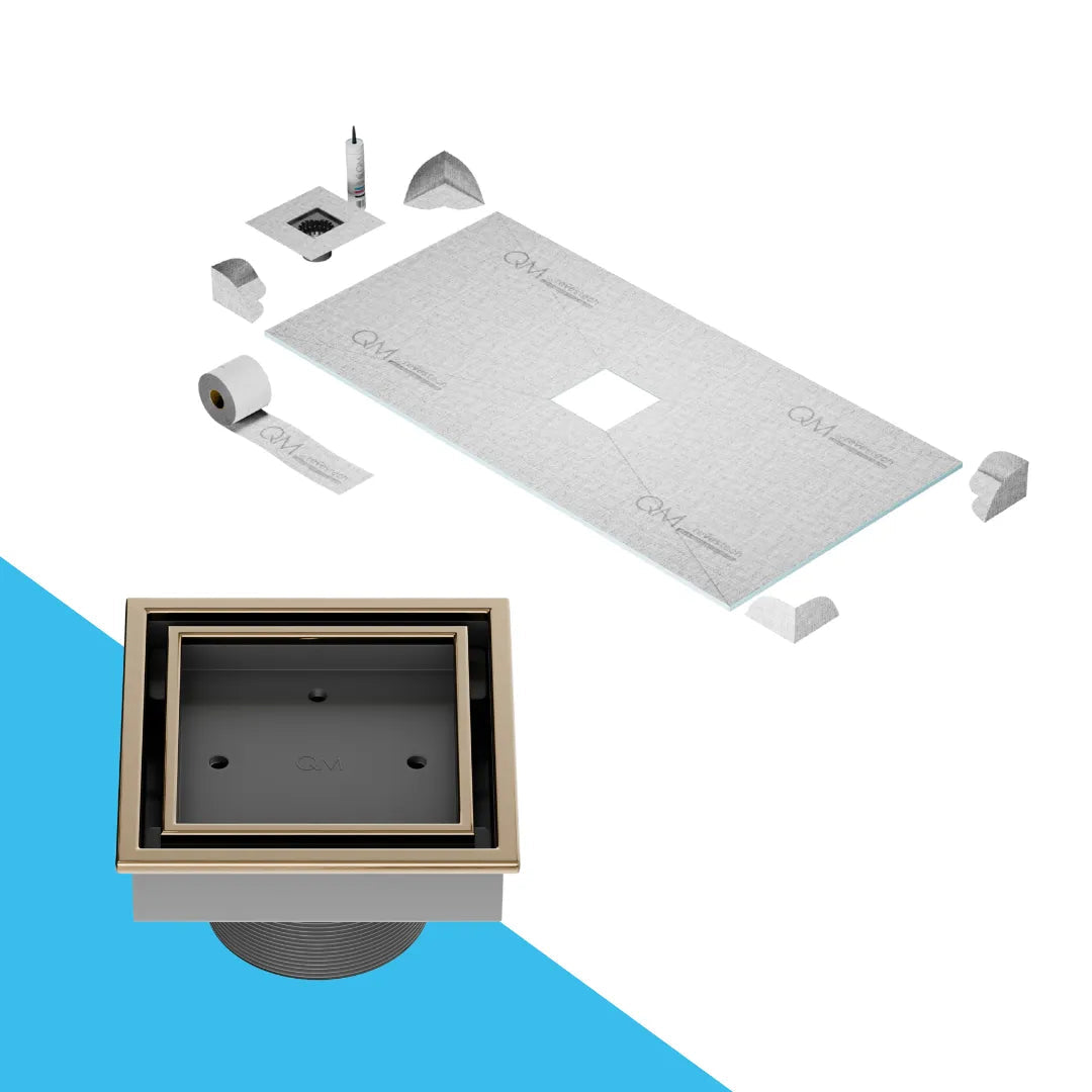 Curbless Veil (Tile-In) Shower Pan Kit Square drain