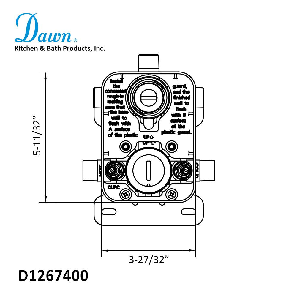 Dawn 3-Way Pressure-Balancing Rough-in Diverter Valve D1267400