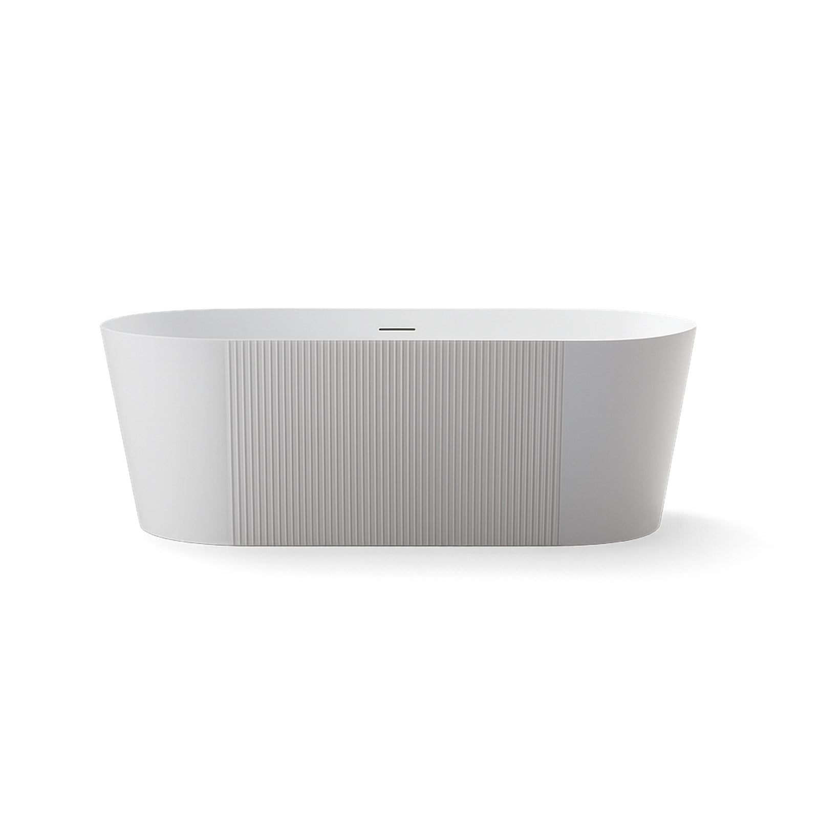 MAIDSTONE | DXV Elowen 67 Inch Acrylic Partial Fluted Double Ended Freestanding Tub