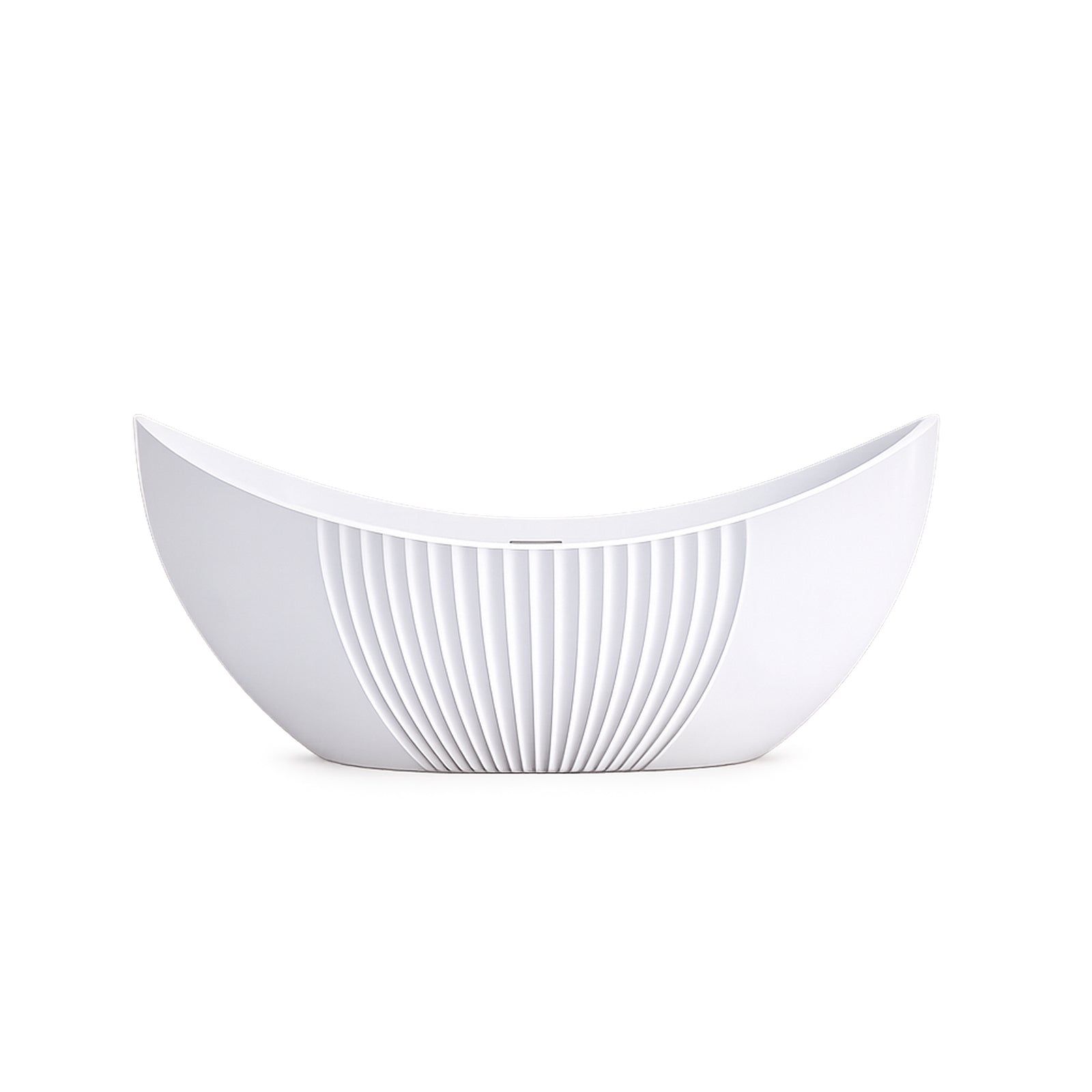 MAIDSTONE | DXV Cassian 71 Inch Acrylic Partial Fluted Double Slipper Freestanding Tub