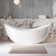 MAIDSTONE | DXV Cassian 71 Inch Acrylic Partial Fluted Double Slipper Freestanding Tub