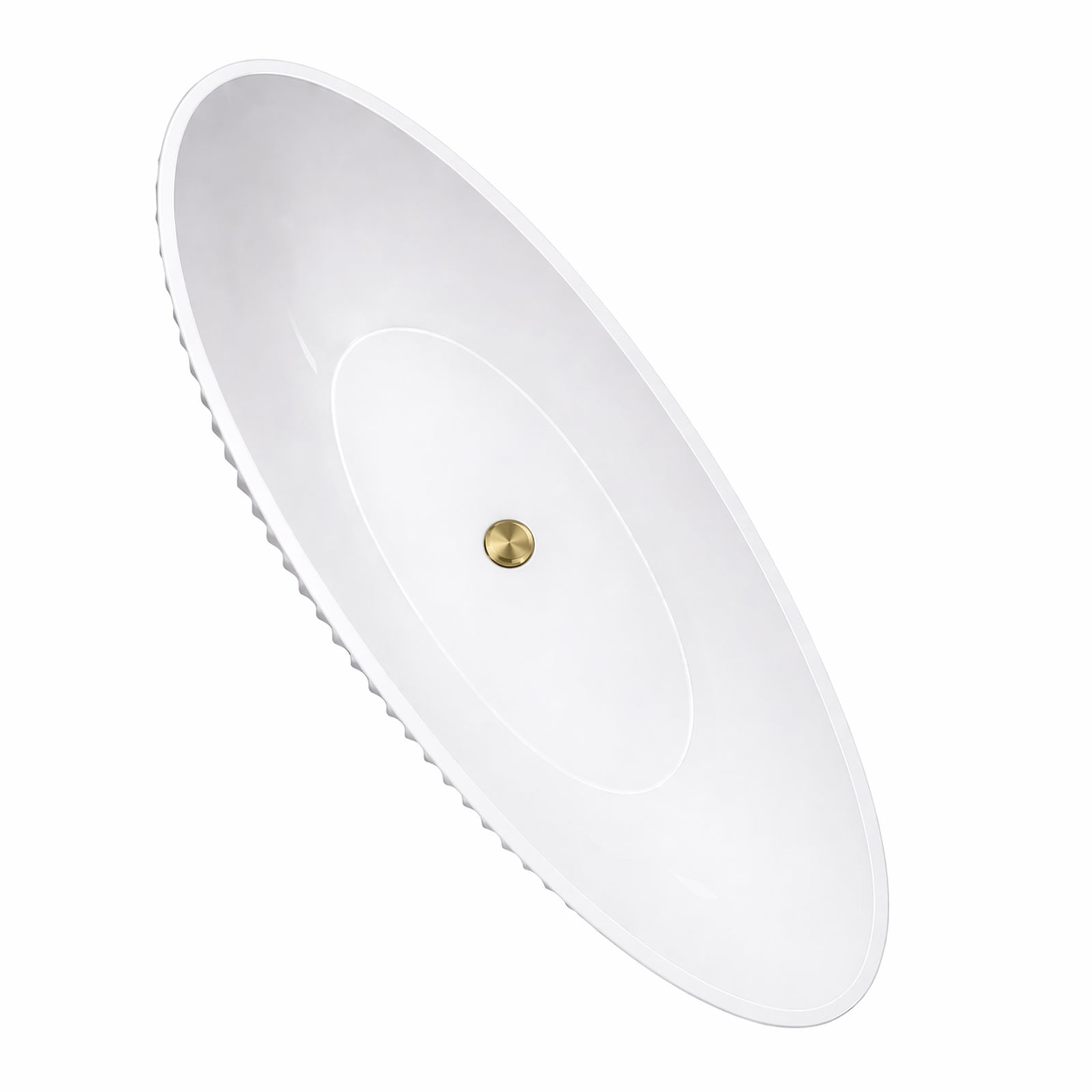 MAIDSTONE Cassian 71 Inch Acrylic Partial Fluted Double Slipper Freestanding Tub