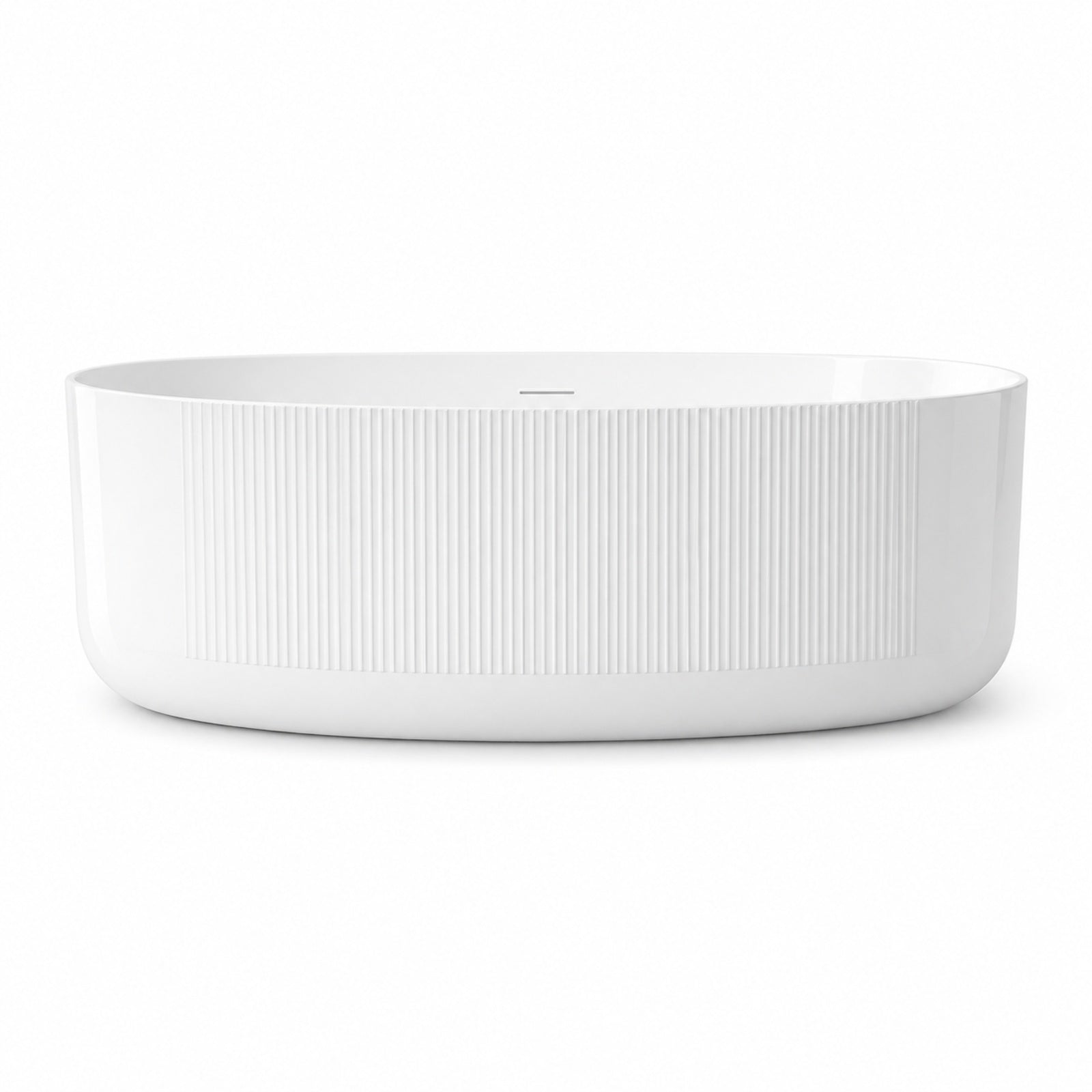 MAIDSTONE | DXV Thorne 67 Inch Acrylic Partial Fluted Double Ended Freestanding Tub