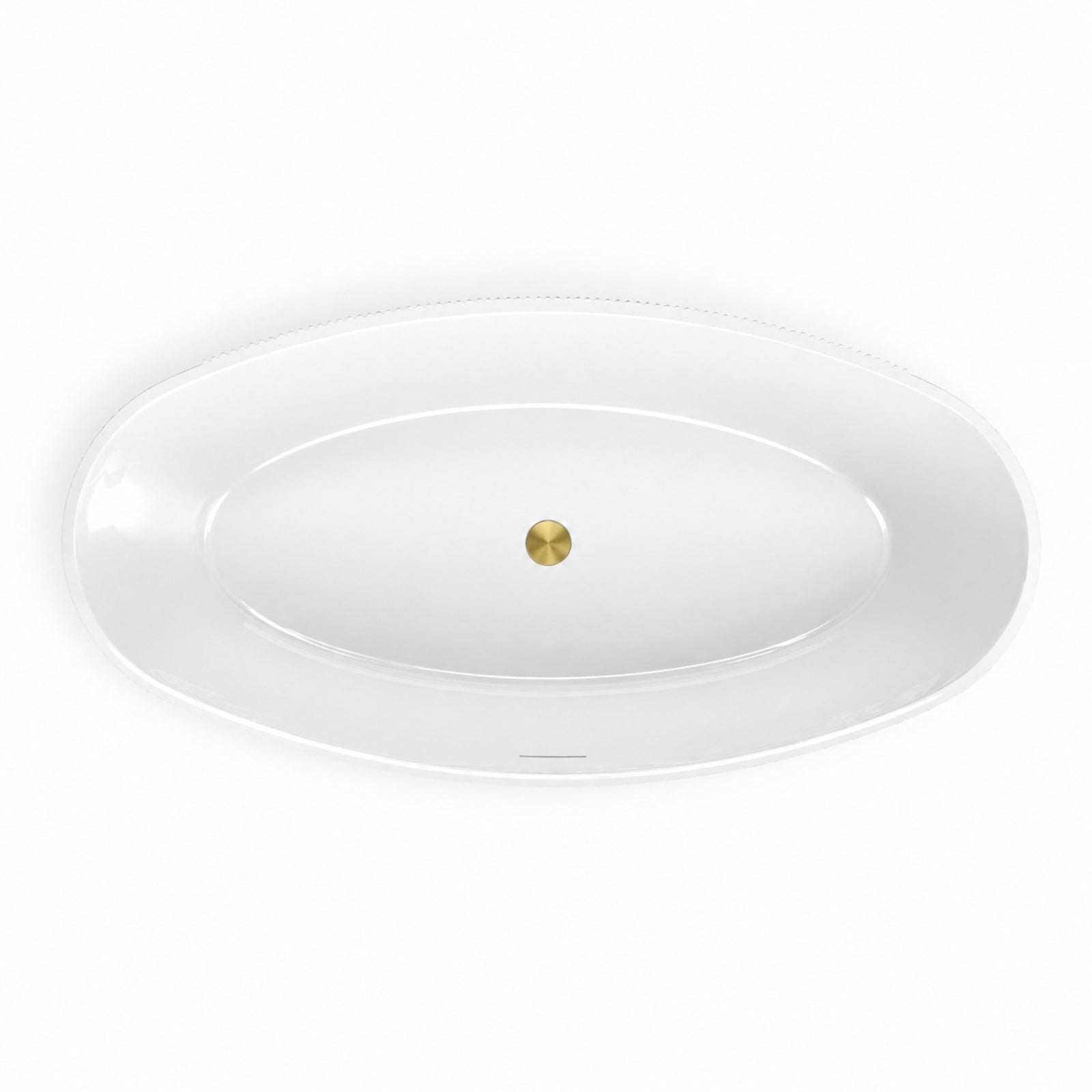 MAIDSTONE Thorne 67 Inch Acrylic Partial Fluted Double Ended Freestanding Tub