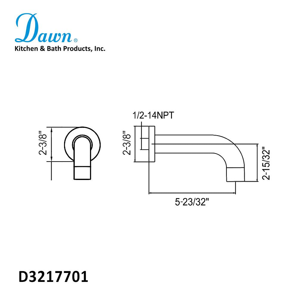 Dawn Wall Mount Tub Spout D3217701