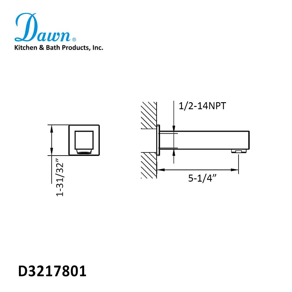 Dawn Wall Mount Tub Spout D3217801