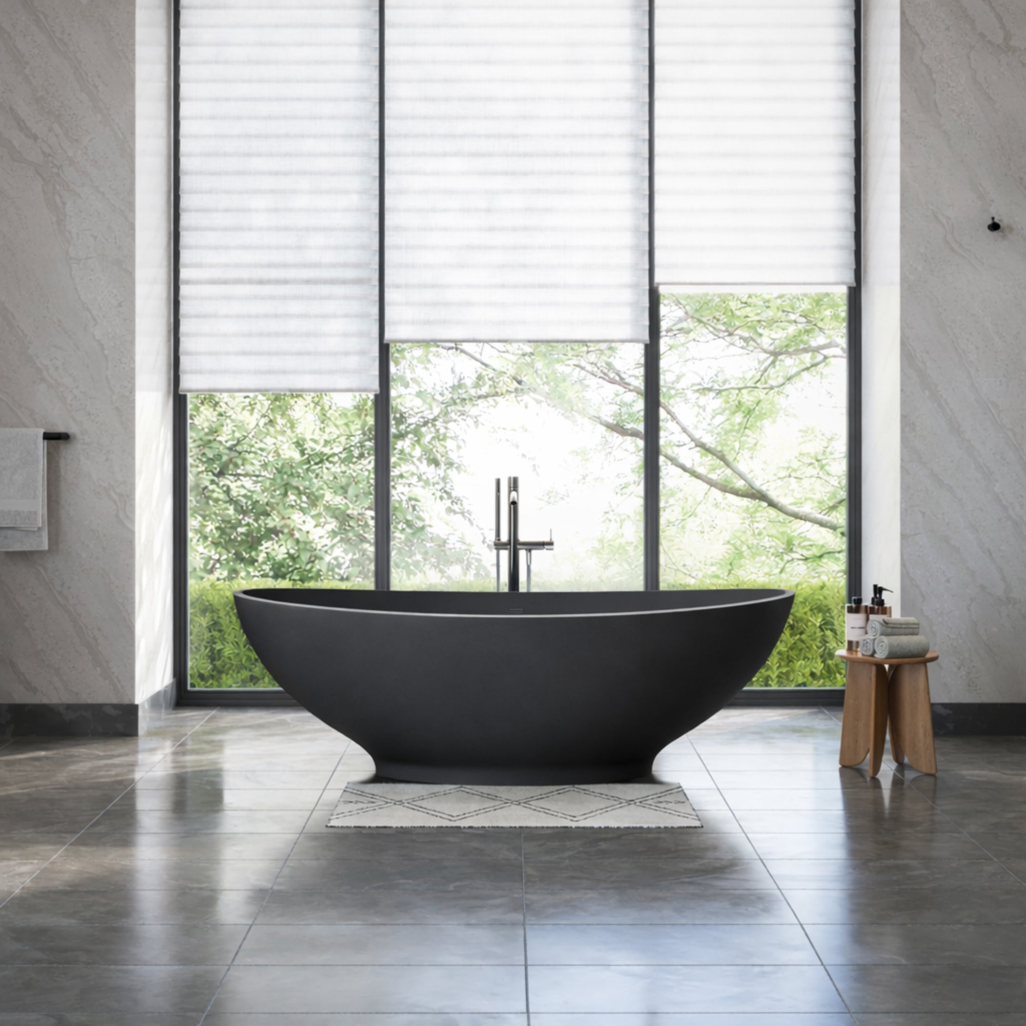 MAIDSTONE | DXV Grasse 75 Inch Resin Double Slipper Matte Tub