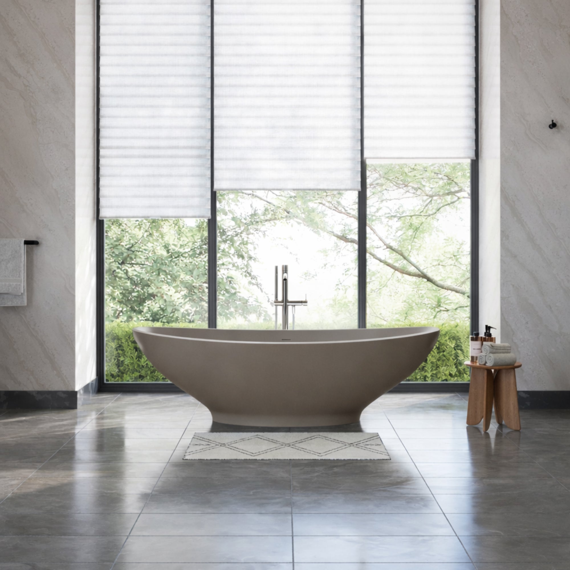 MAIDSTONE | DXV Grasse 75 Inch Resin Double Slipper Matte Tub