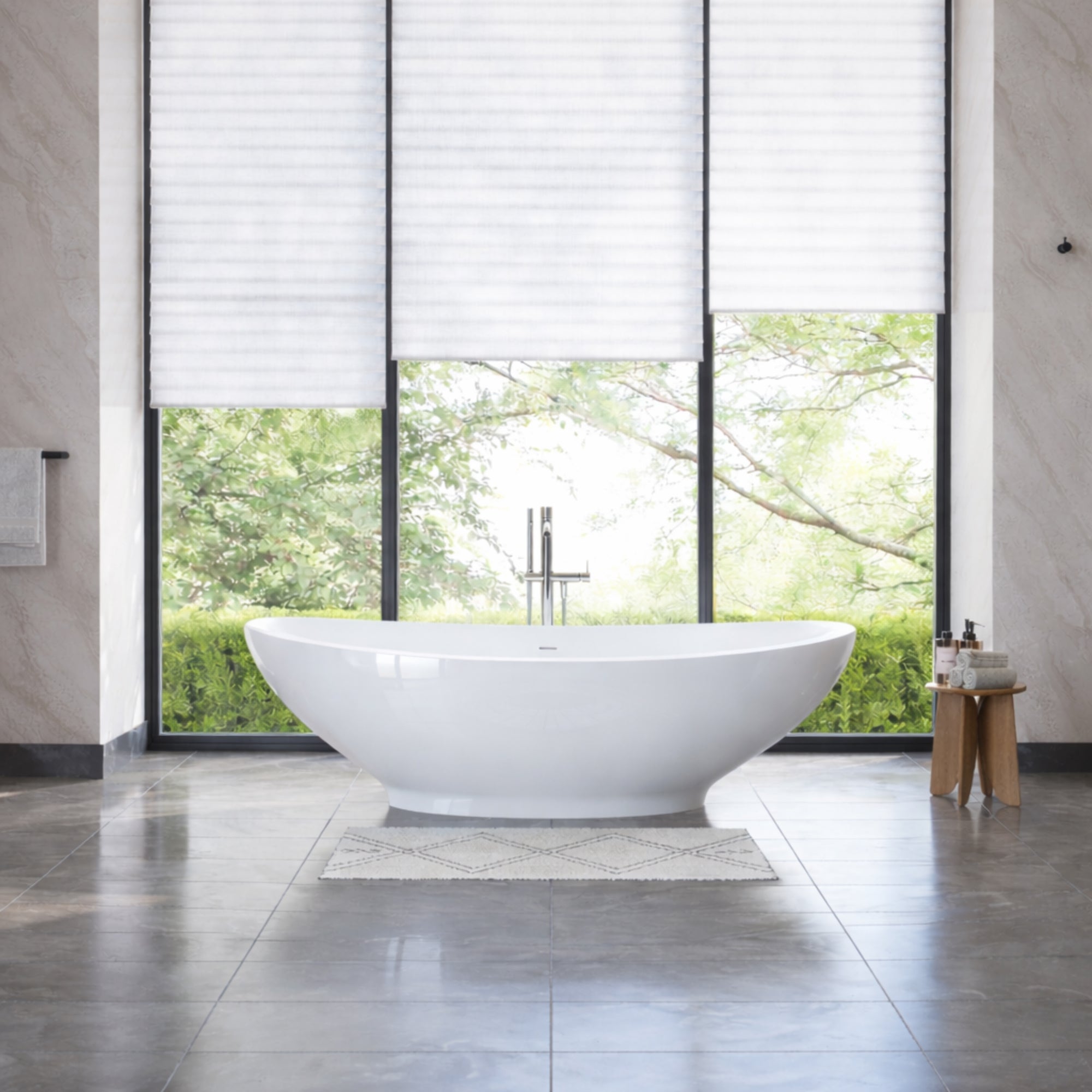 MAIDSTONE | DXV Grasse 75 Inch Resin Double Slipper Matte Tub