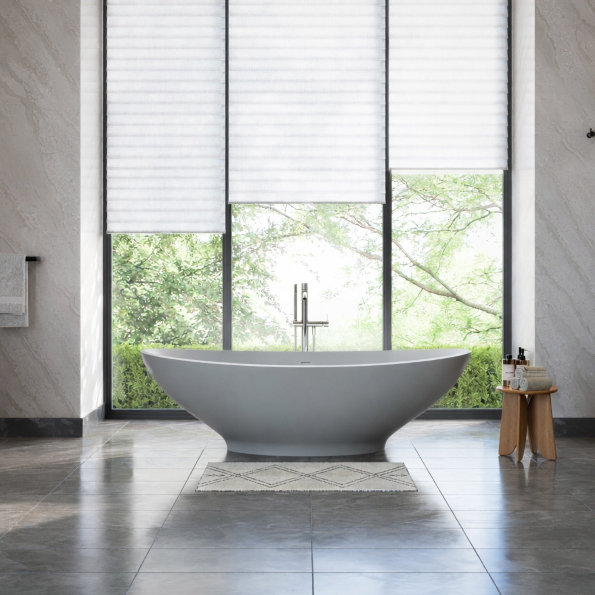 MAIDSTONE | DXV Grasse 75 Inch Resin Double Slipper Matte Tub