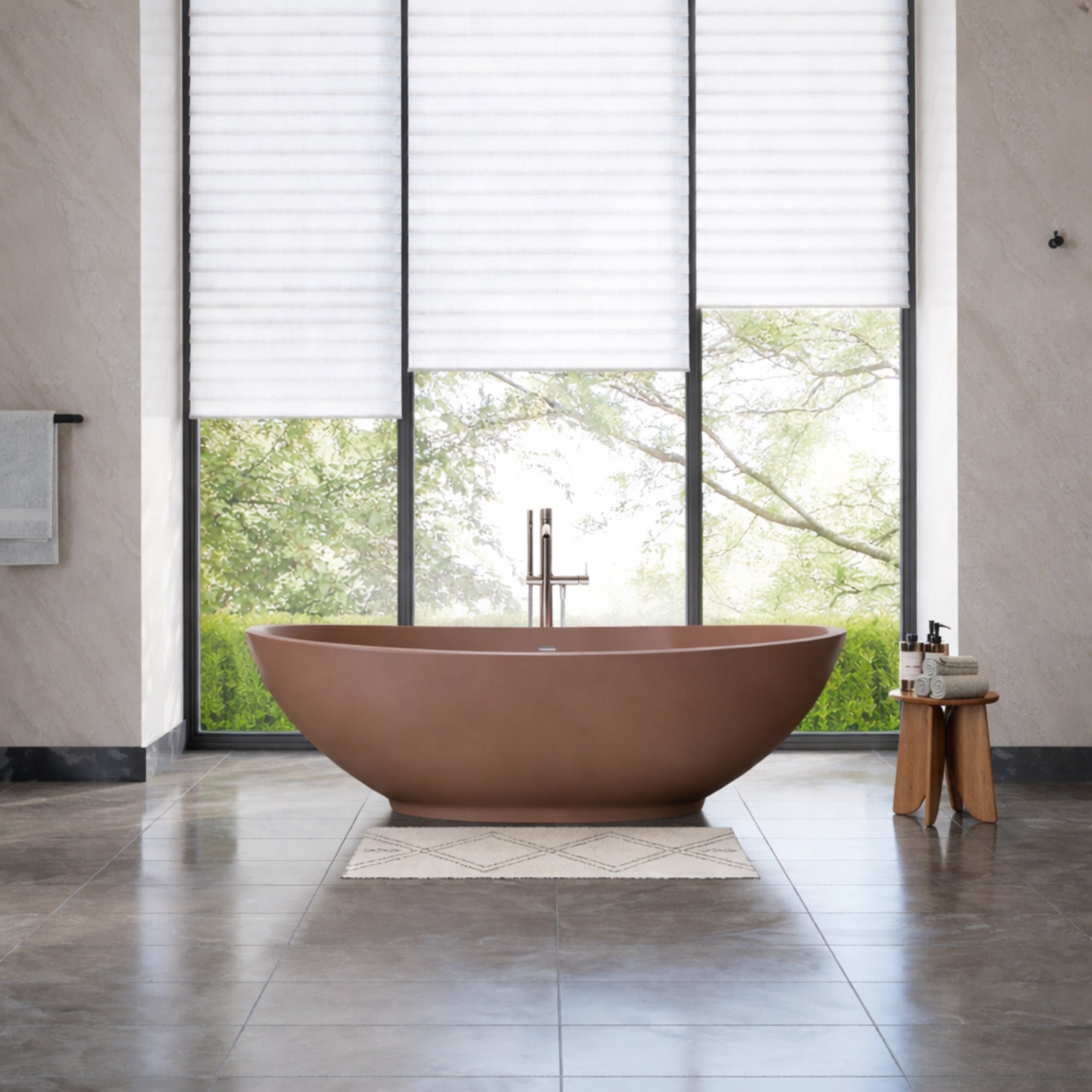 MAIDSTONE | DXV Grasse 75 Inch Resin Double Slipper Matte Tub