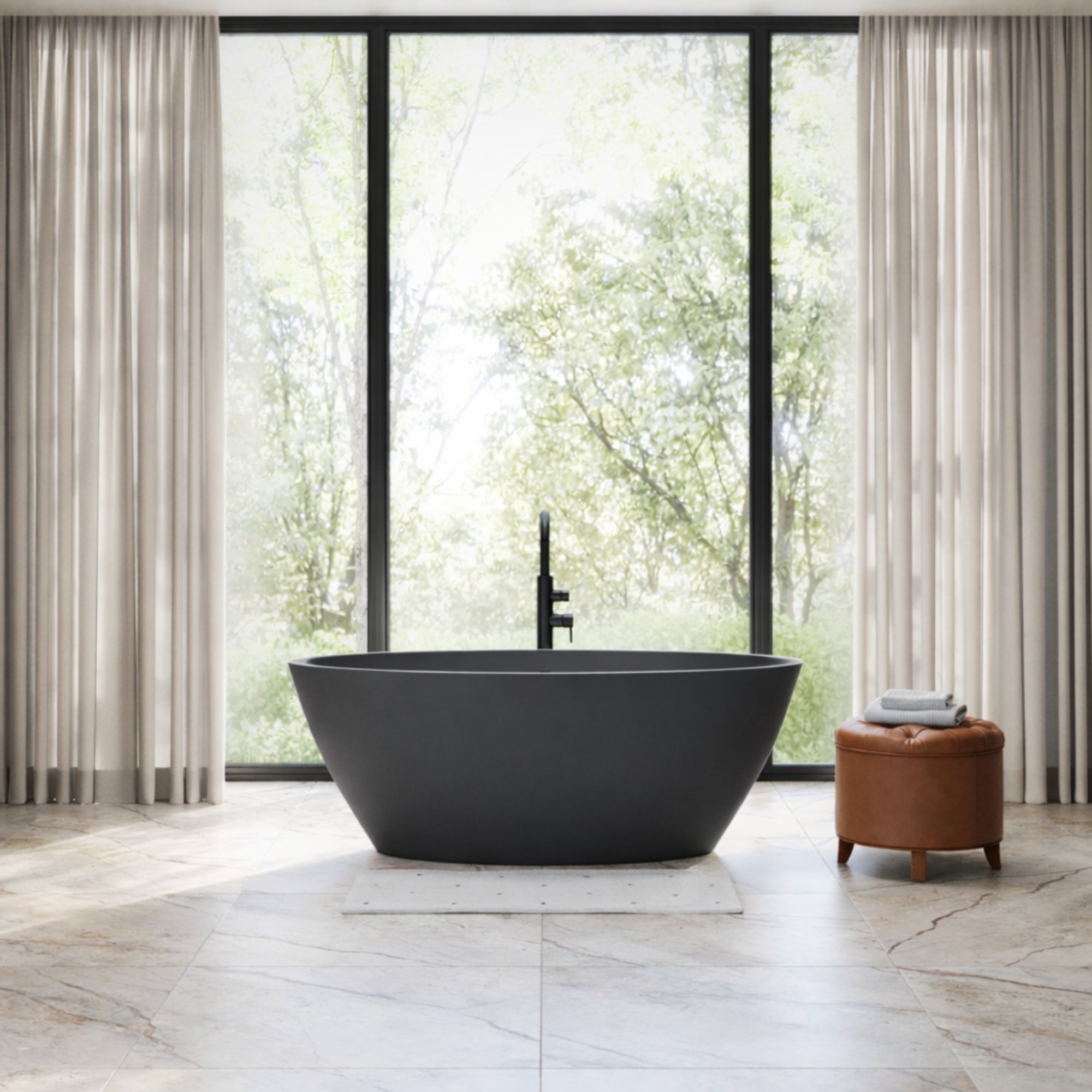 MAIDSTONE | DXV EZE Resin Double Ended Matte Tub