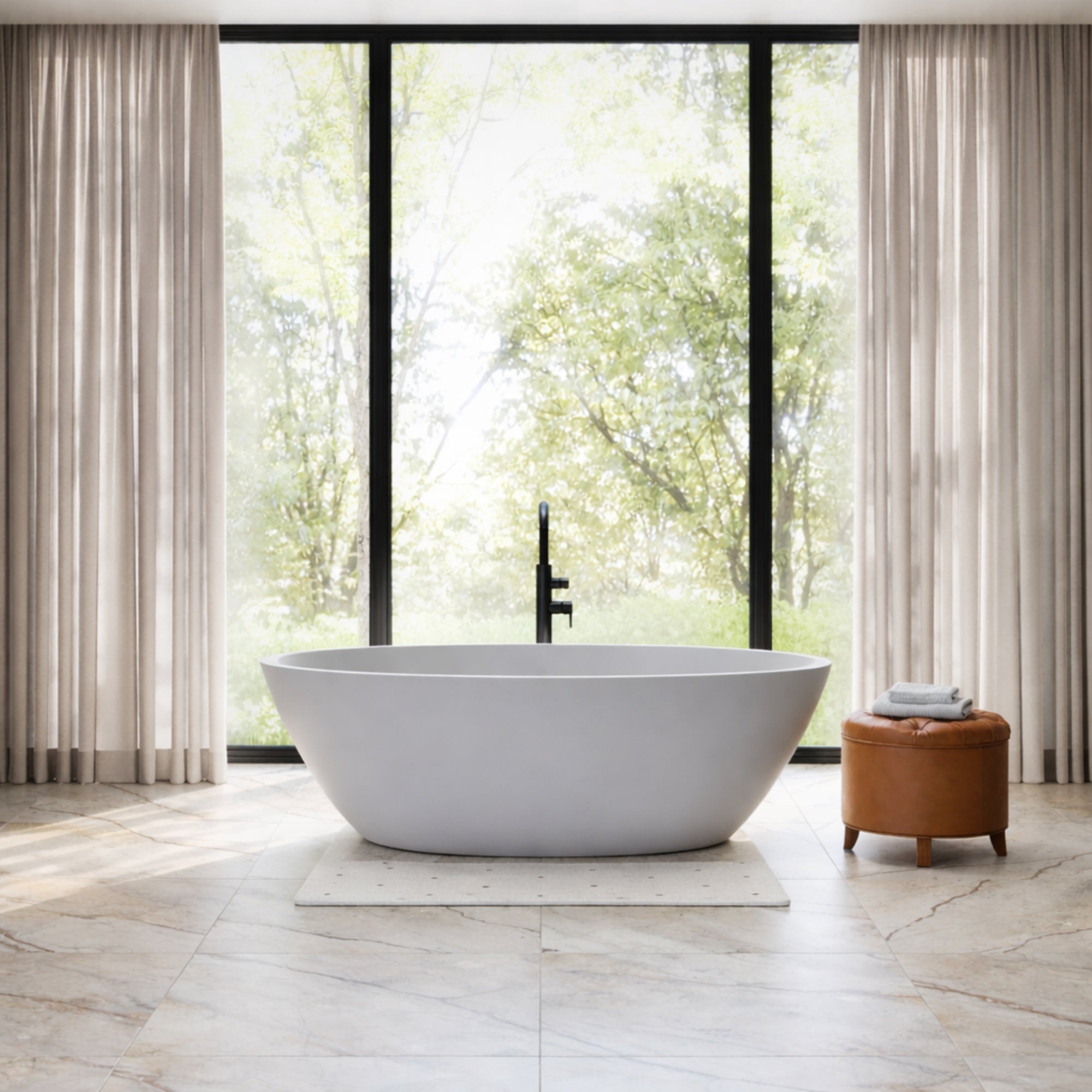 MAIDSTONE | DXV EZE Resin Double Ended Matte Tub