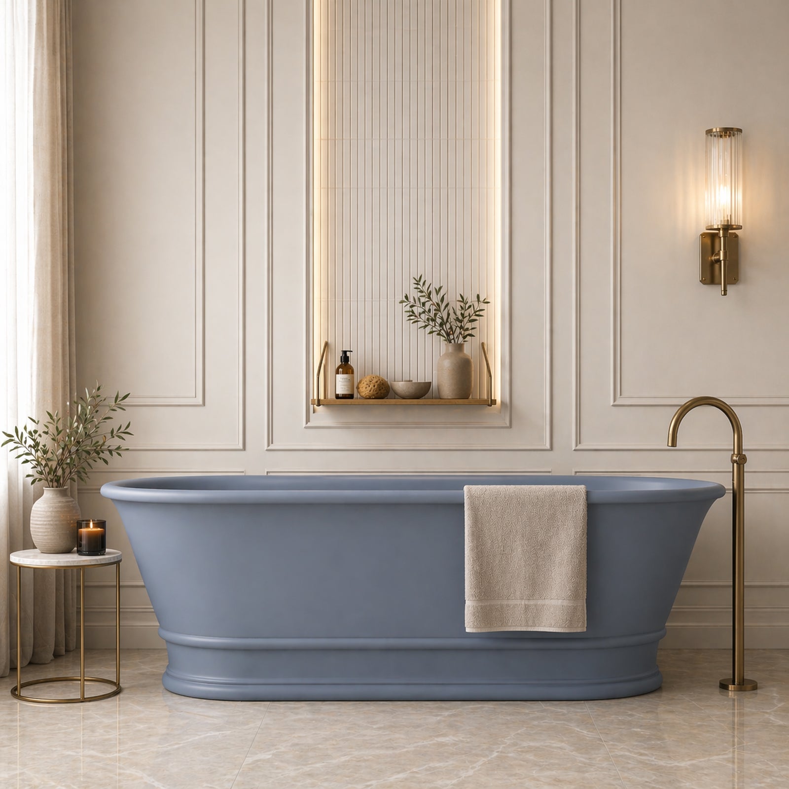 MAIDSTONE | DXV Antibes 68 Inch Resin Double Ended Matte Tub
