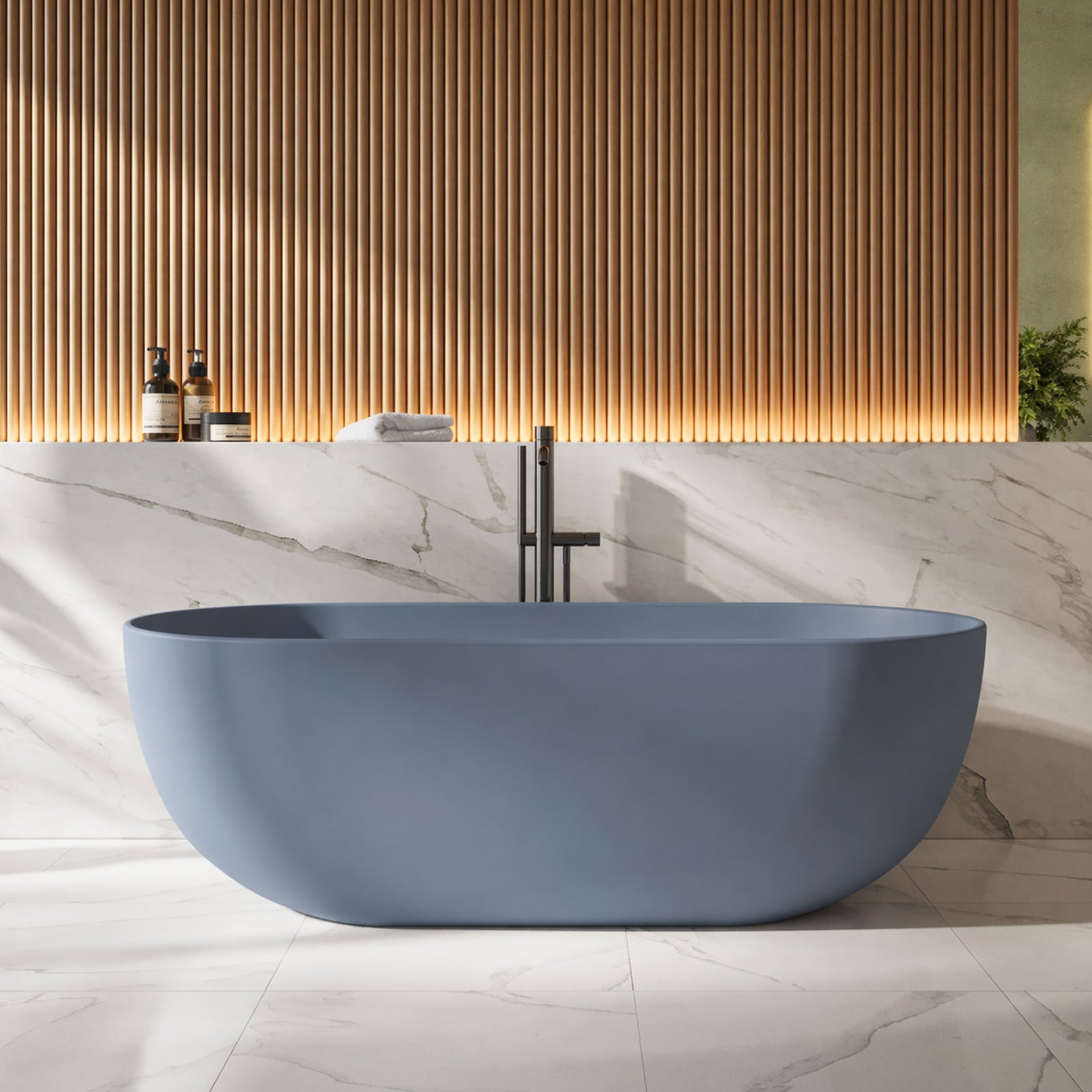 MAIDSTONE | DXV Cannes 65 Inch Resin Double Ended Tub