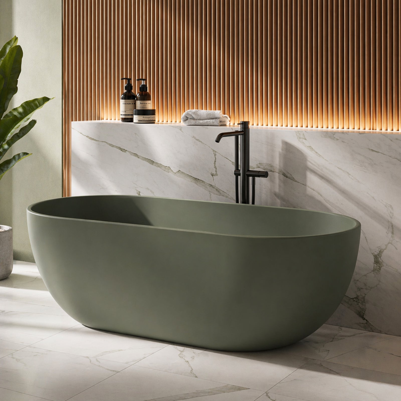 MAIDSTONE | DXV Cannes 65 Inch Resin Double Ended Tub