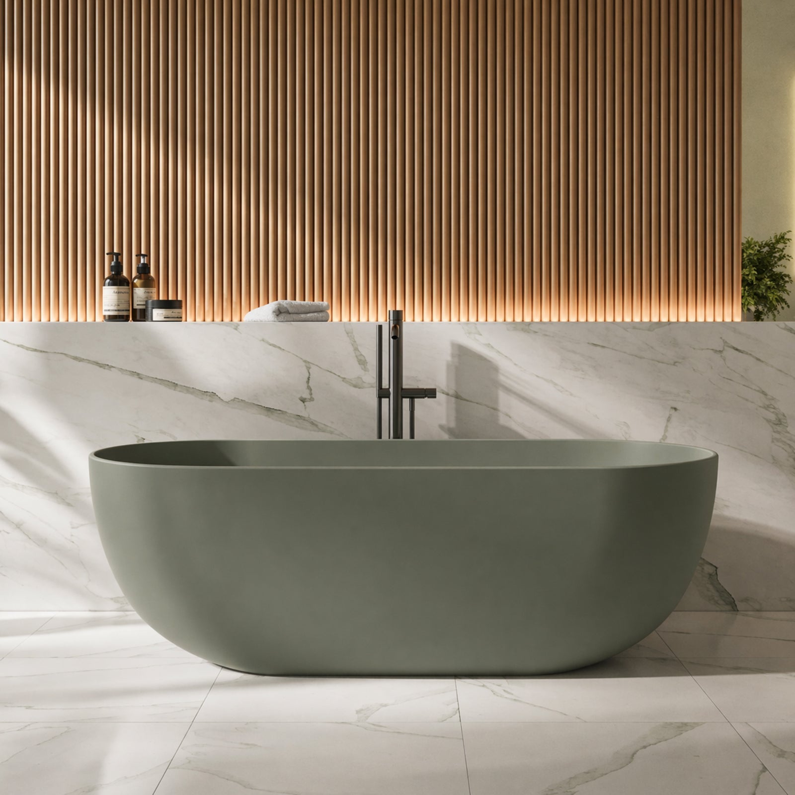 MAIDSTONE | DXV Cannes 65 Inch Resin Double Ended Tub