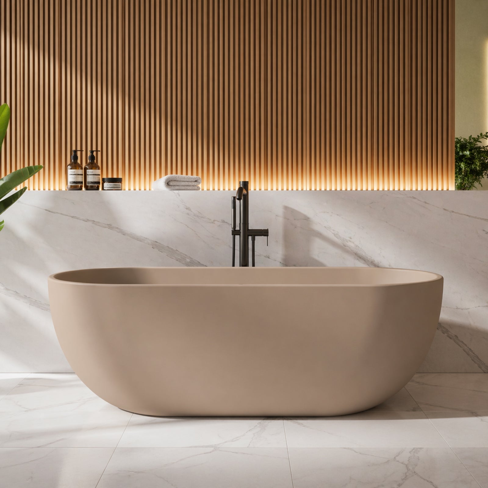 MAIDSTONE | DXV Cannes 65 Inch Resin Double Ended Tub
