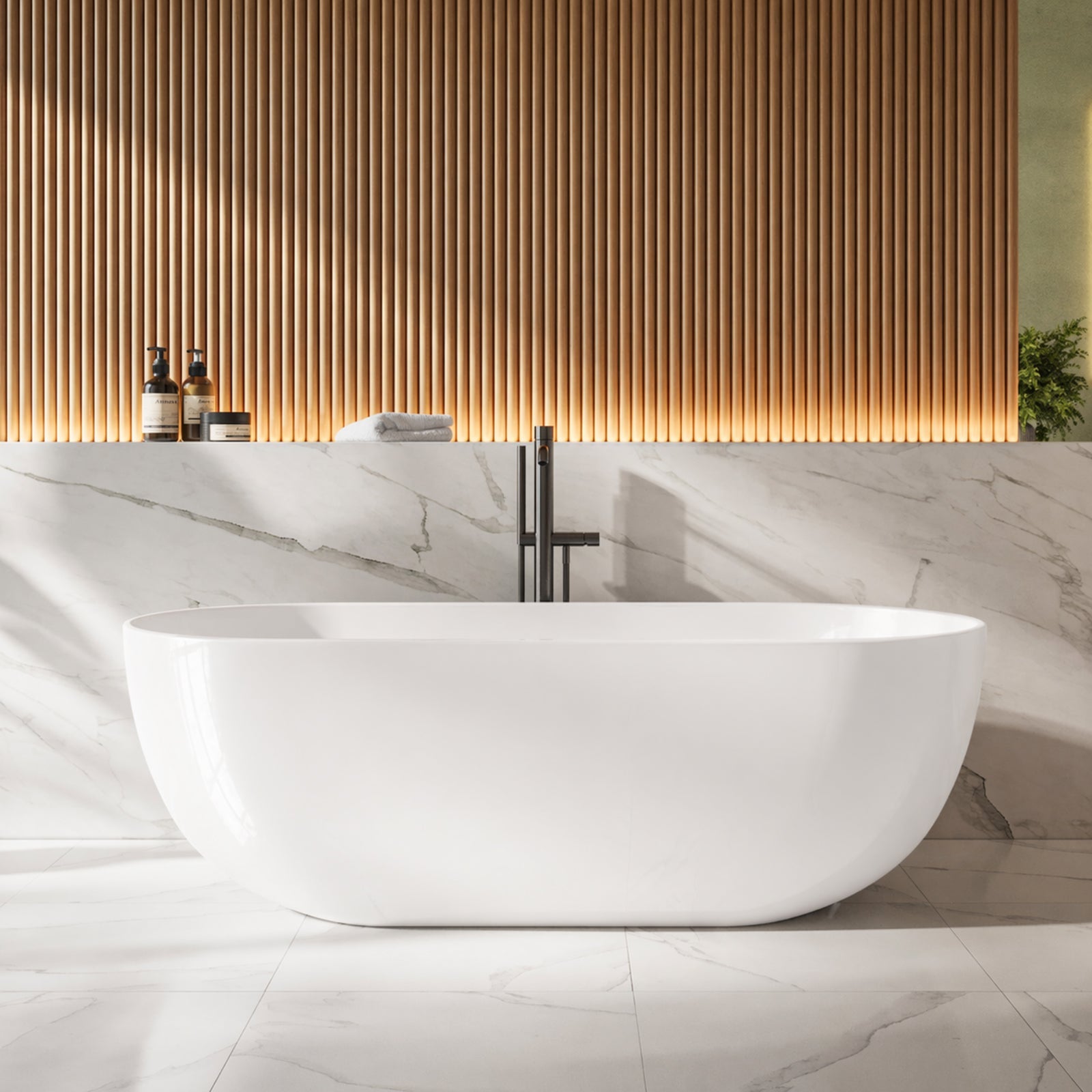 MAIDSTONE | DXV Cannes 65 Inch Resin Double Ended Tub