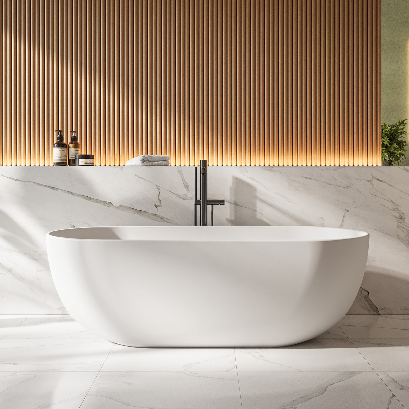 MAIDSTONE | DXV Cannes 65 Inch Resin Double Ended Tub
