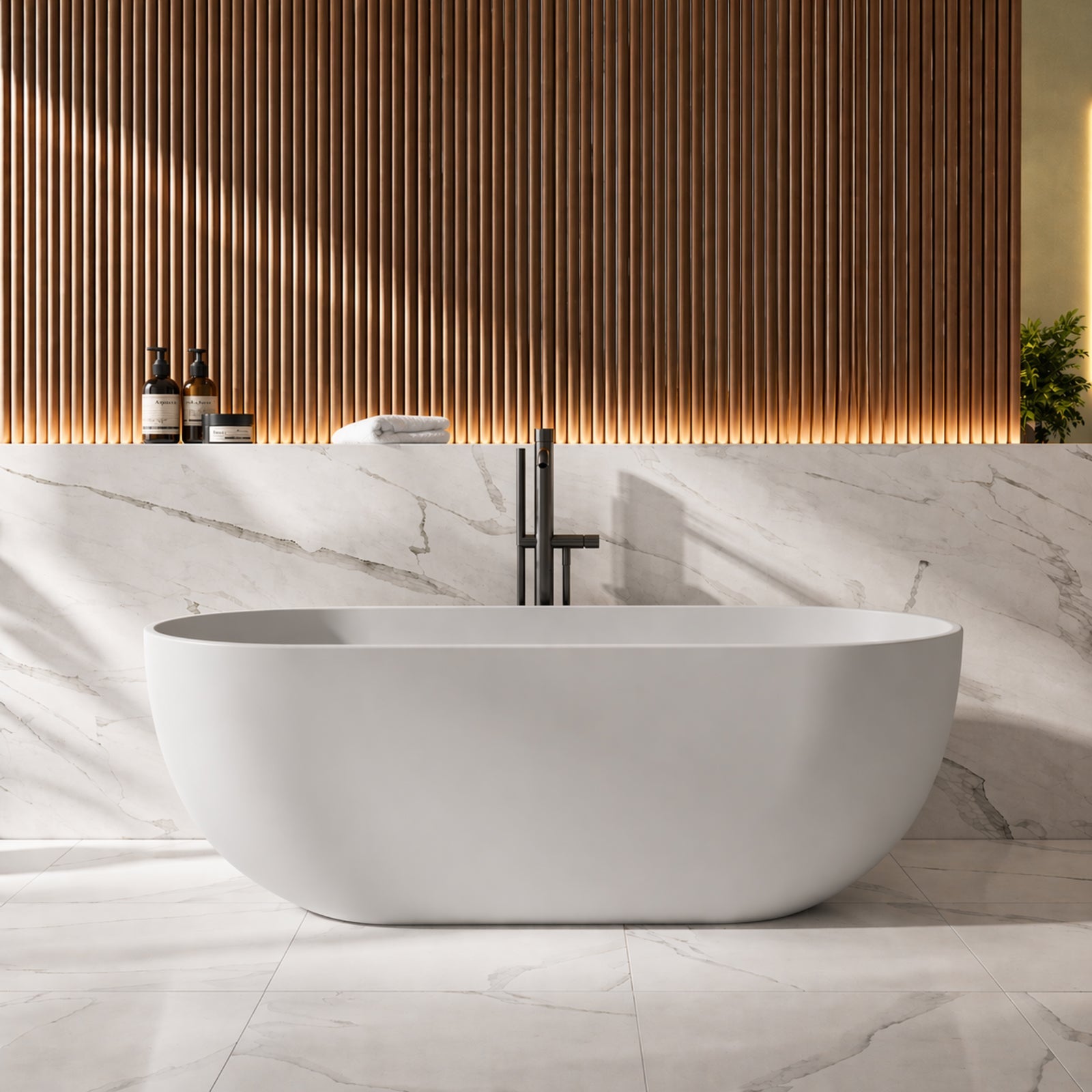 MAIDSTONE | DXV Cannes 65 Inch Resin Double Ended Tub