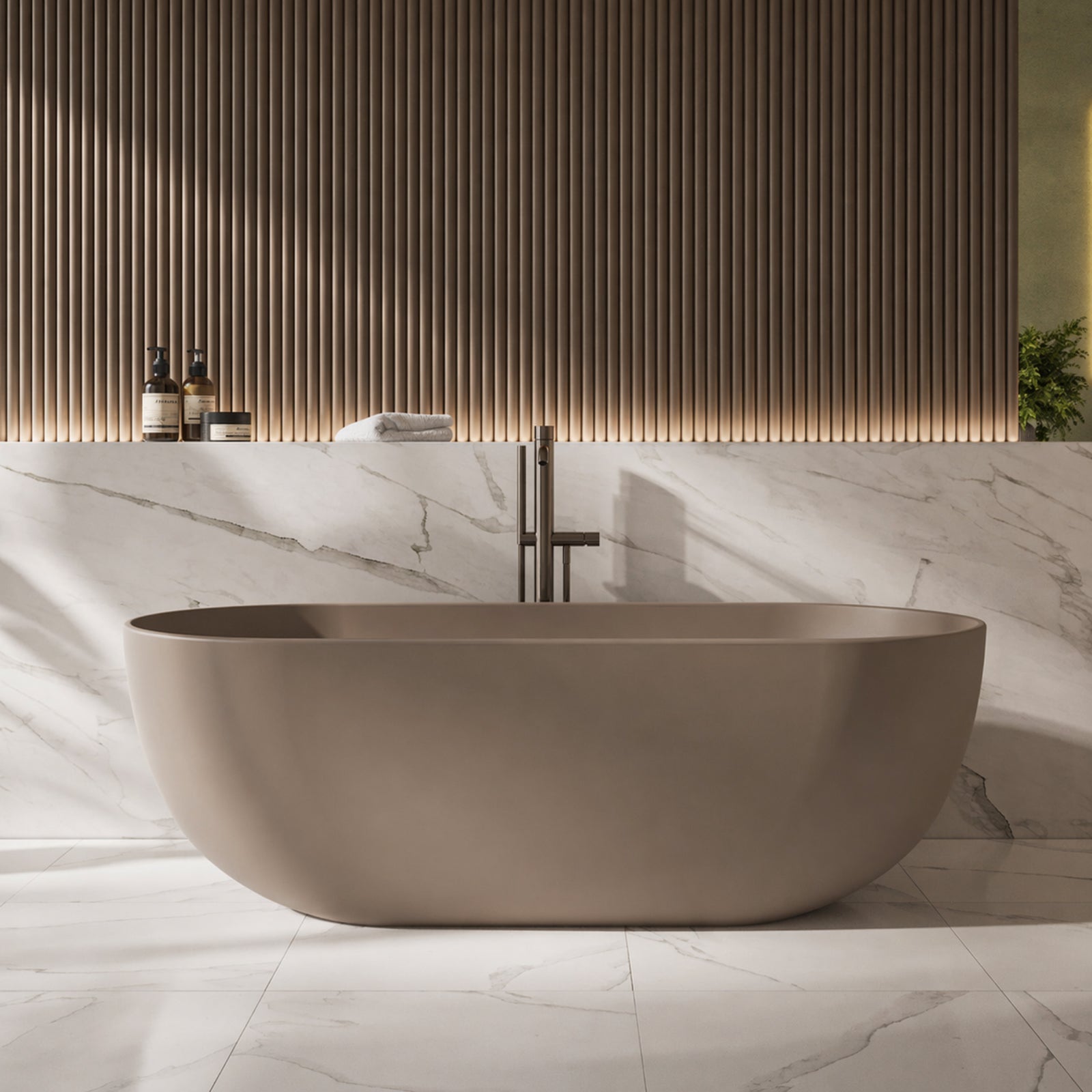 MAIDSTONE | DXV Cannes 65 Inch Resin Double Ended Tub