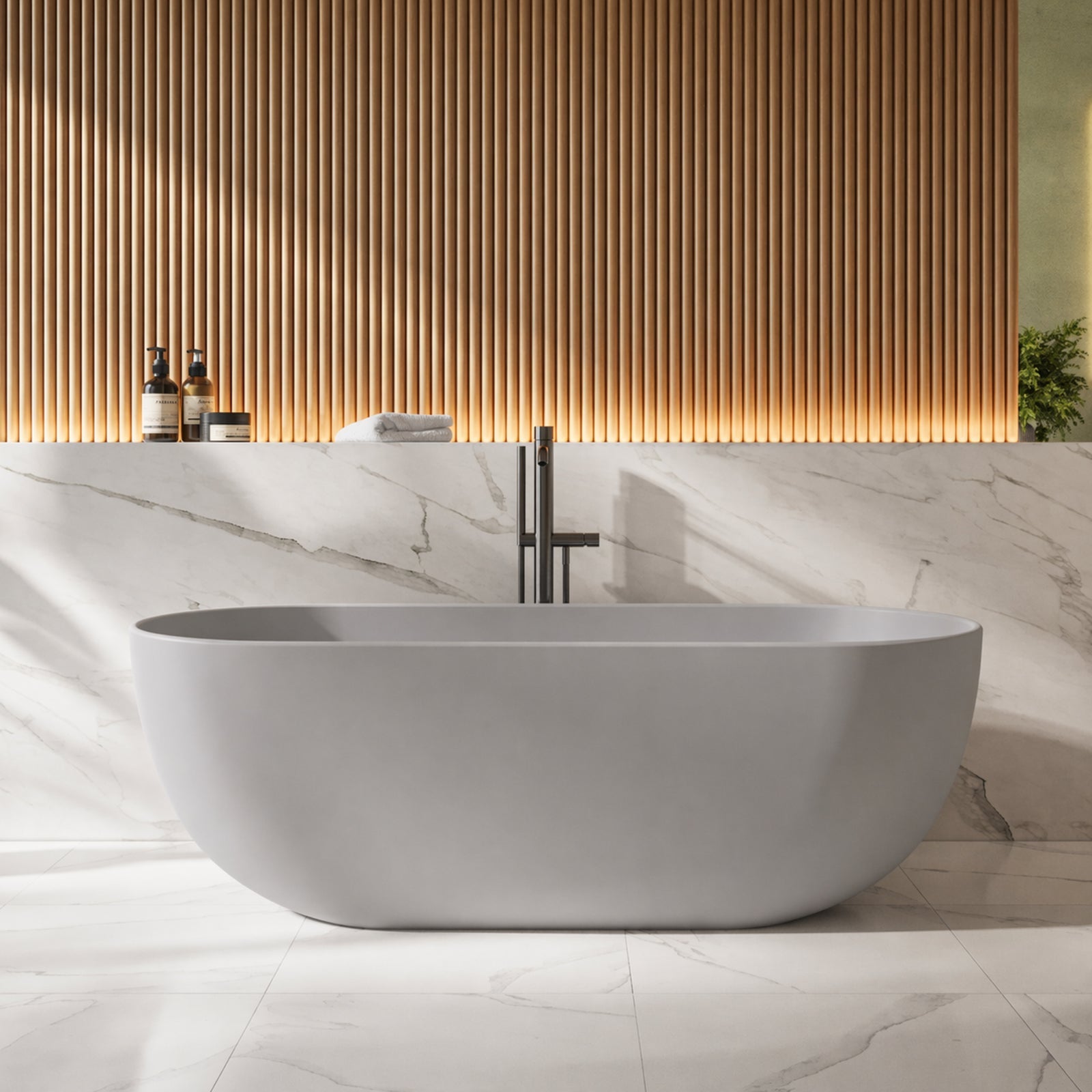 MAIDSTONE | DXV Cannes 65 Inch Resin Double Ended Tub