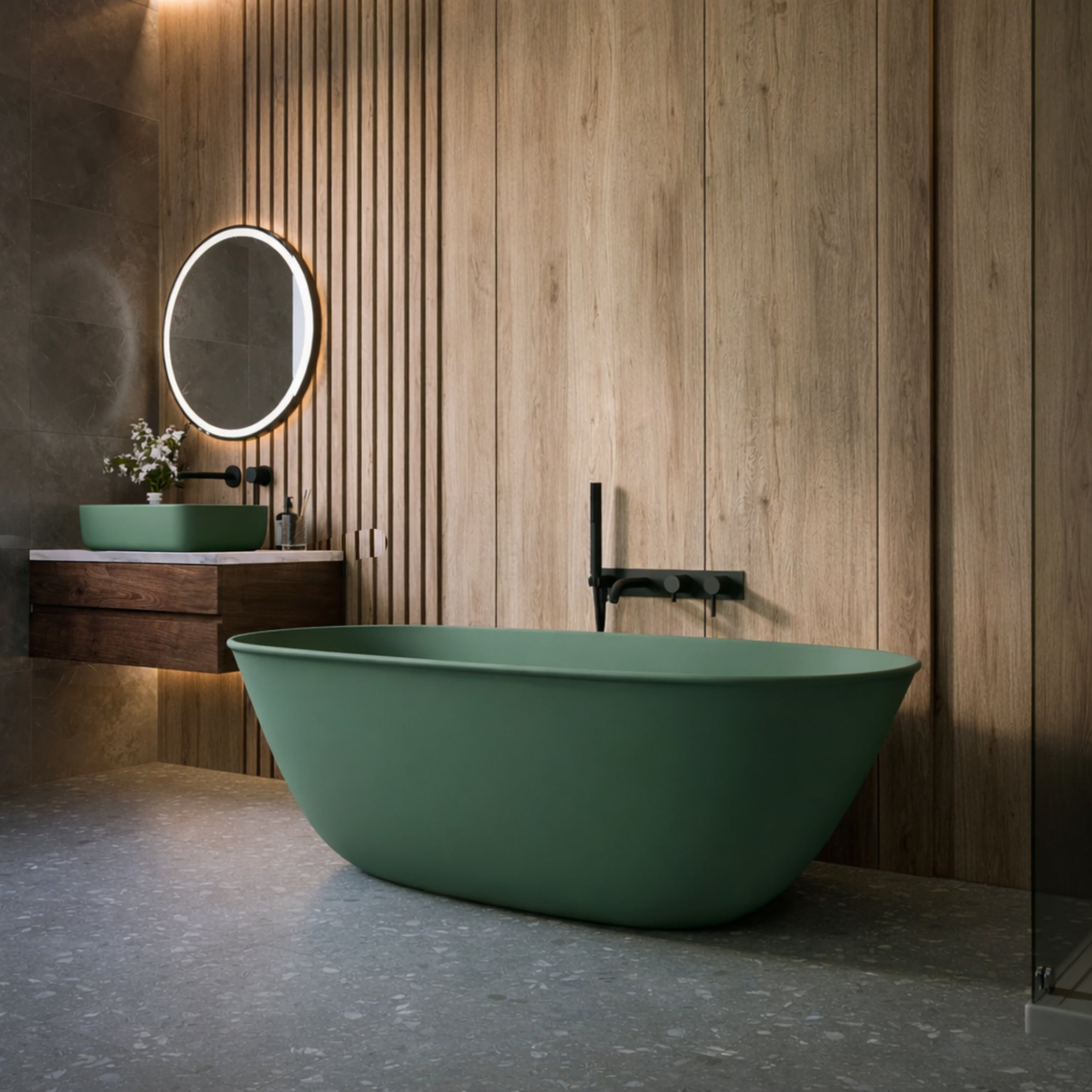 MAIDSTONE | DXV Narelle 63 Inch Resin Double Ended Tub