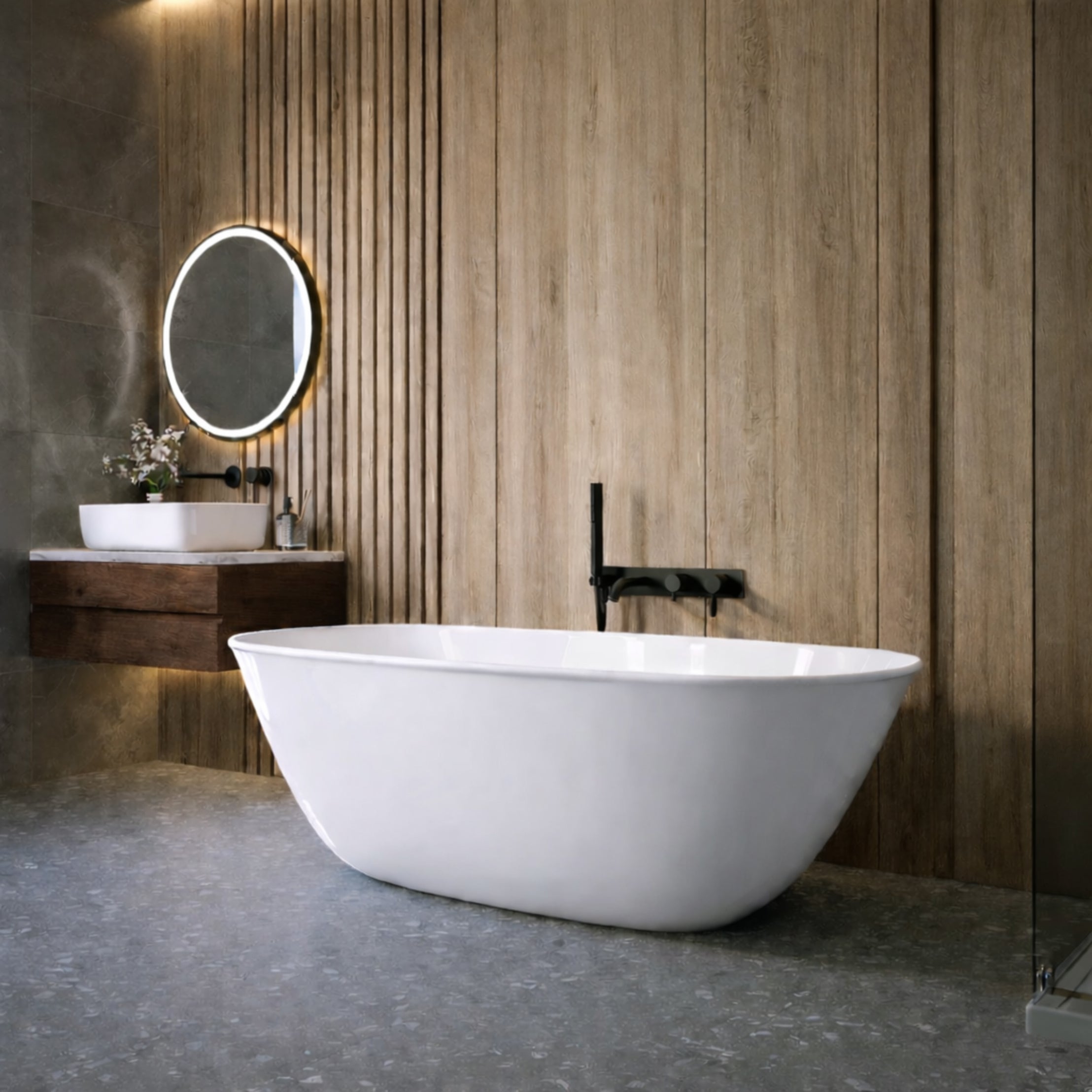 MAIDSTONE | DXV Narelle 63 Inch Resin Double Ended Tub