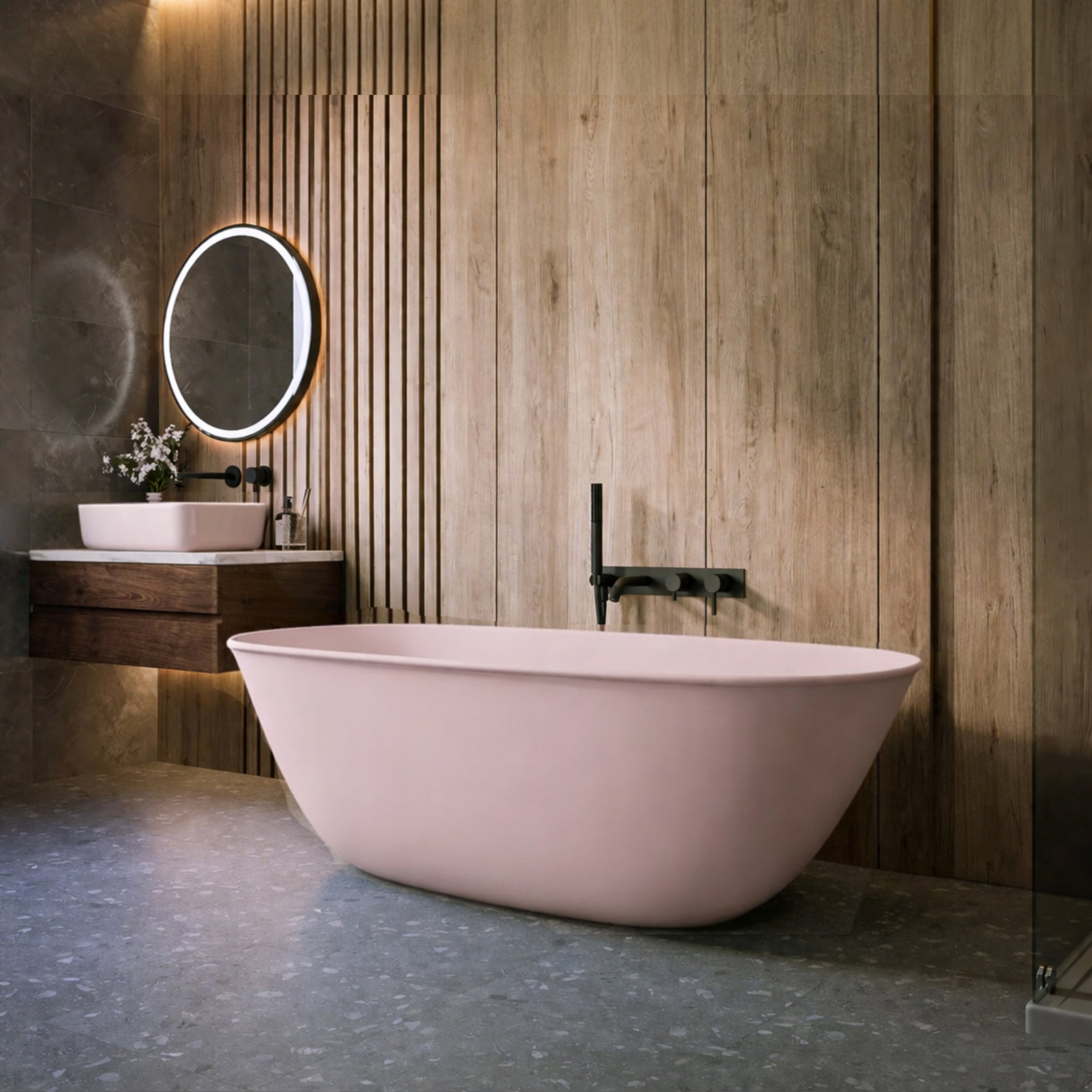 MAIDSTONE | DXV Narelle 63 Inch Resin Double Ended Tub