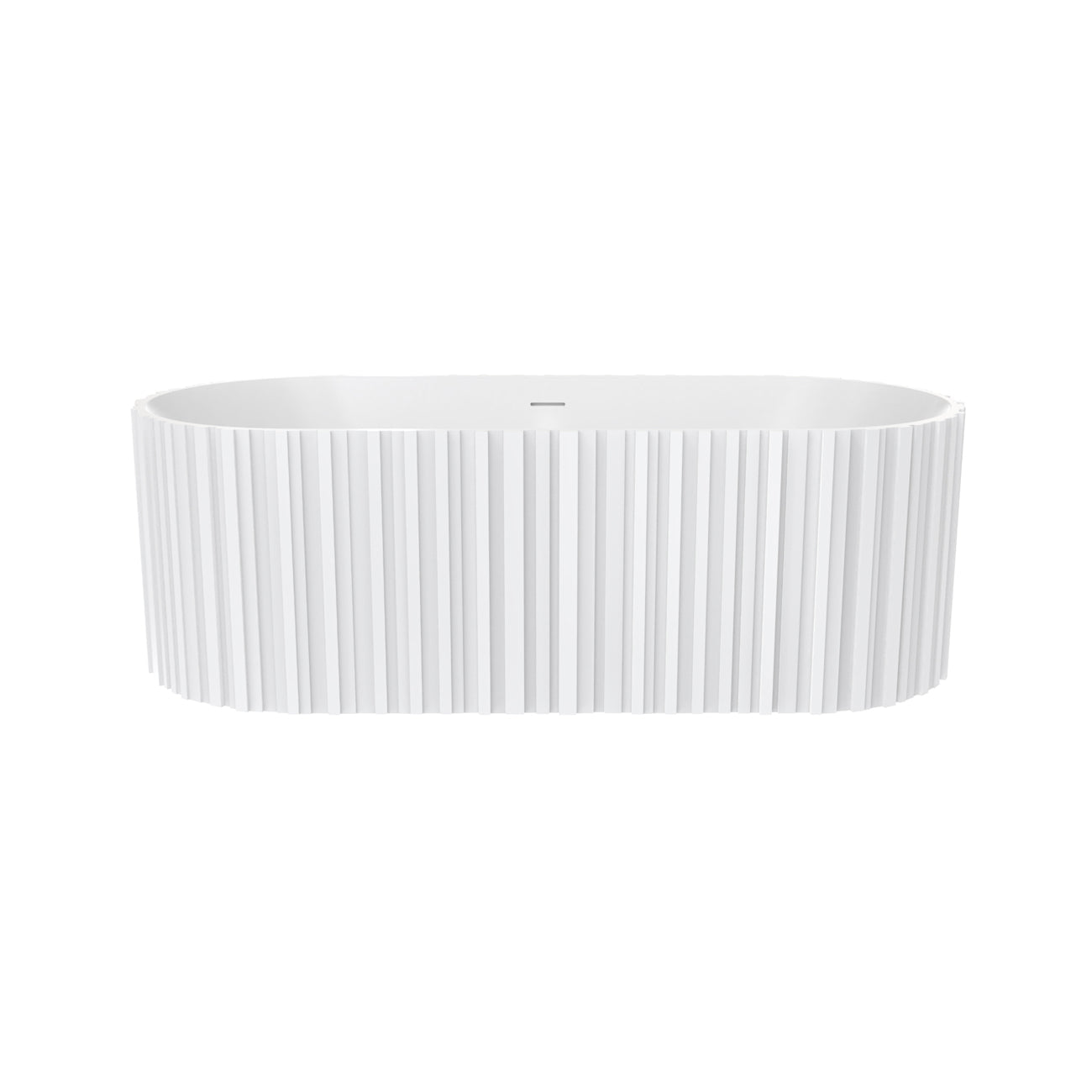 MAIDSTONE | DXV Blaise Vertical 67 Inch Solid Surface Fluted Freestanding Tub