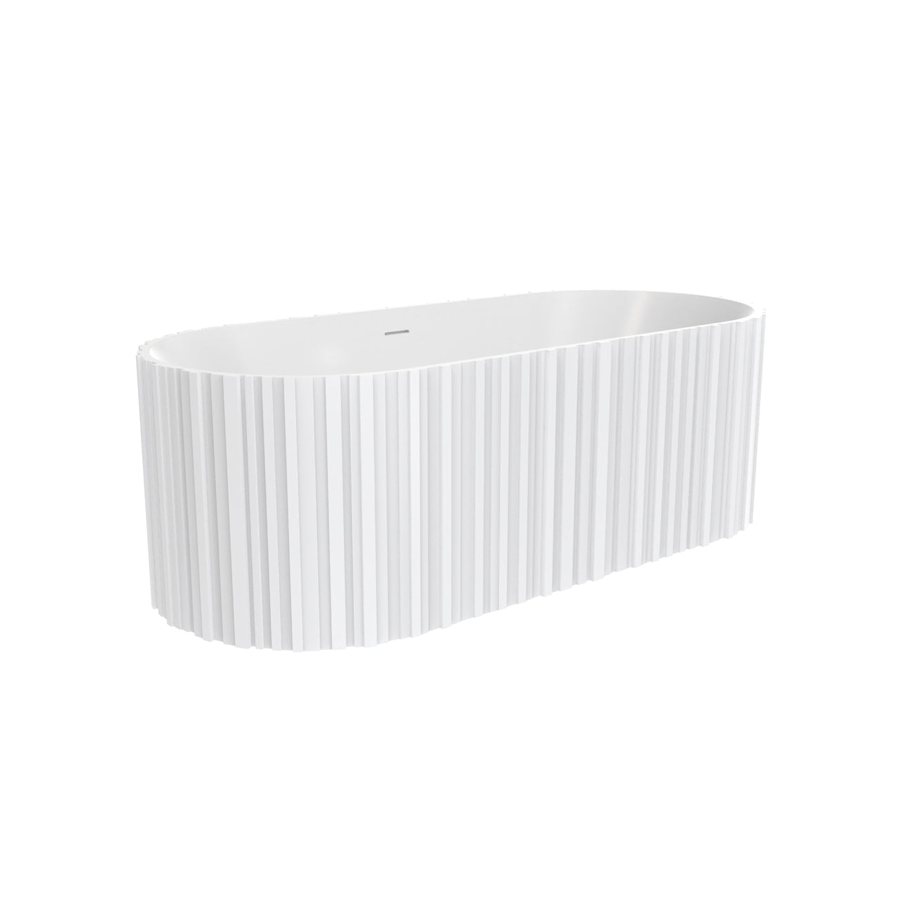 MAIDSTONE | DXV Blaise Vertical 67 Inch Solid Surface Fluted Freestanding Tub