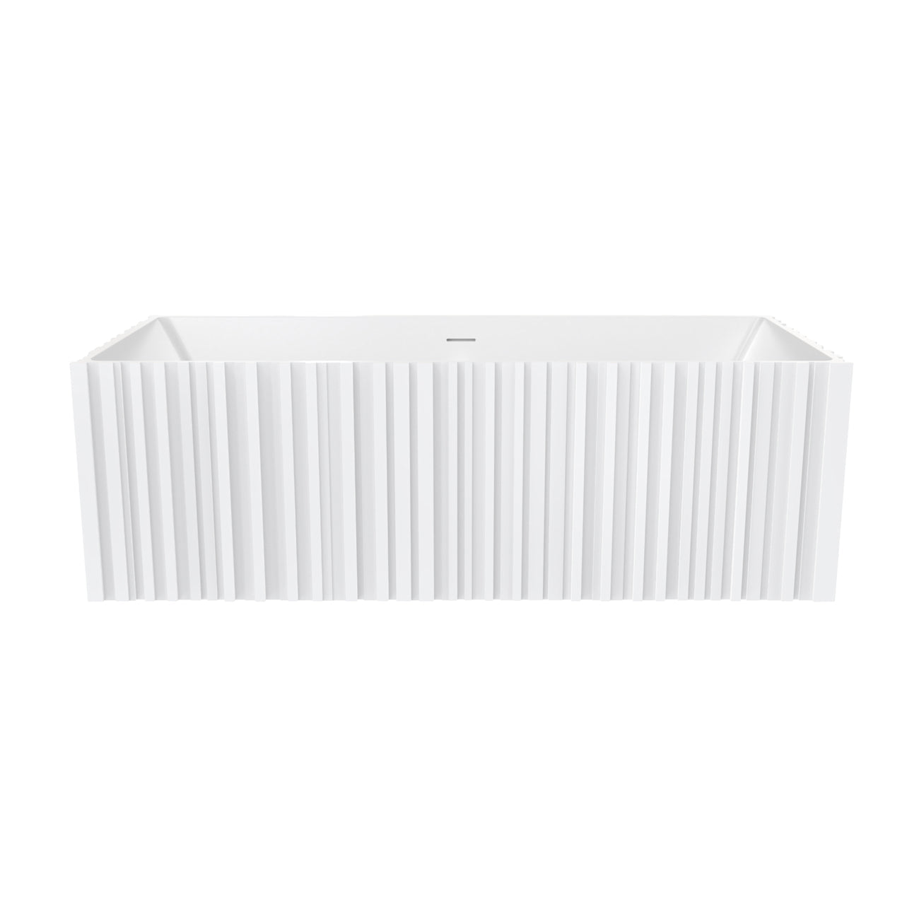 MAIDSTONE | DXV Jaylin Vertical 67 Inch Solid Surface Fluted Freestanding Tub