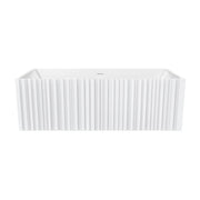 MAIDSTONE | DXV Jaylin Vertical 67 Inch Solid Surface Fluted Freestanding Tub