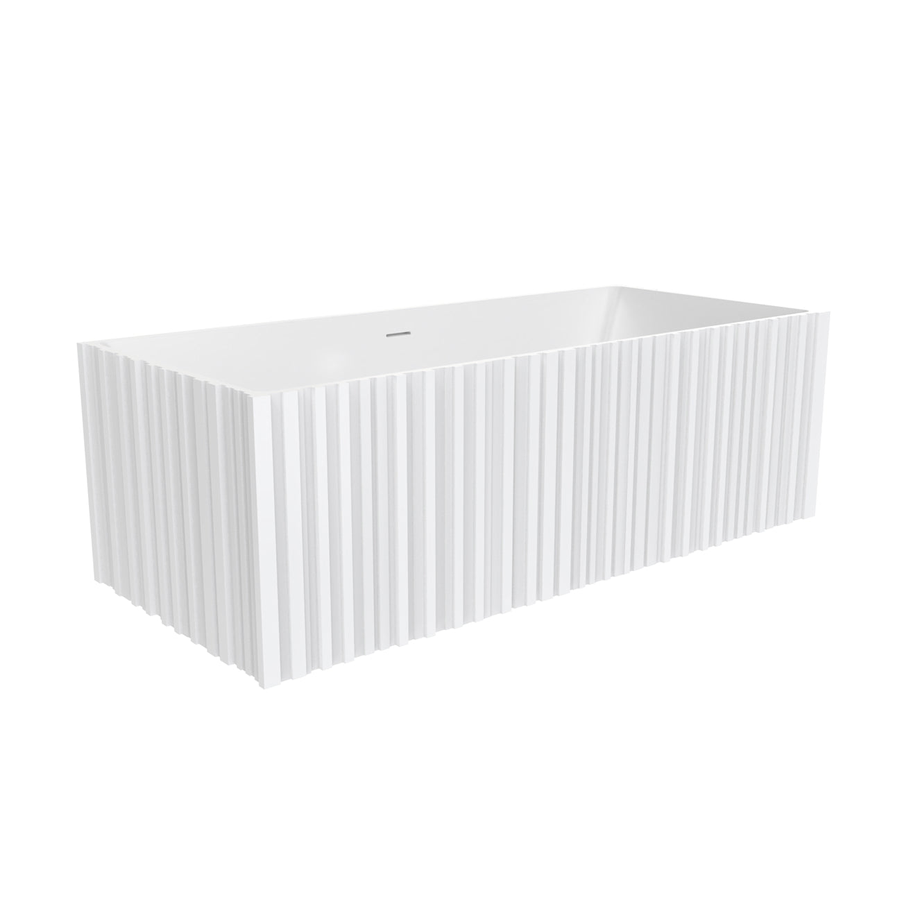 MAIDSTONE | DXV Jaylin Vertical 67 Inch Solid Surface Fluted Freestanding Tub