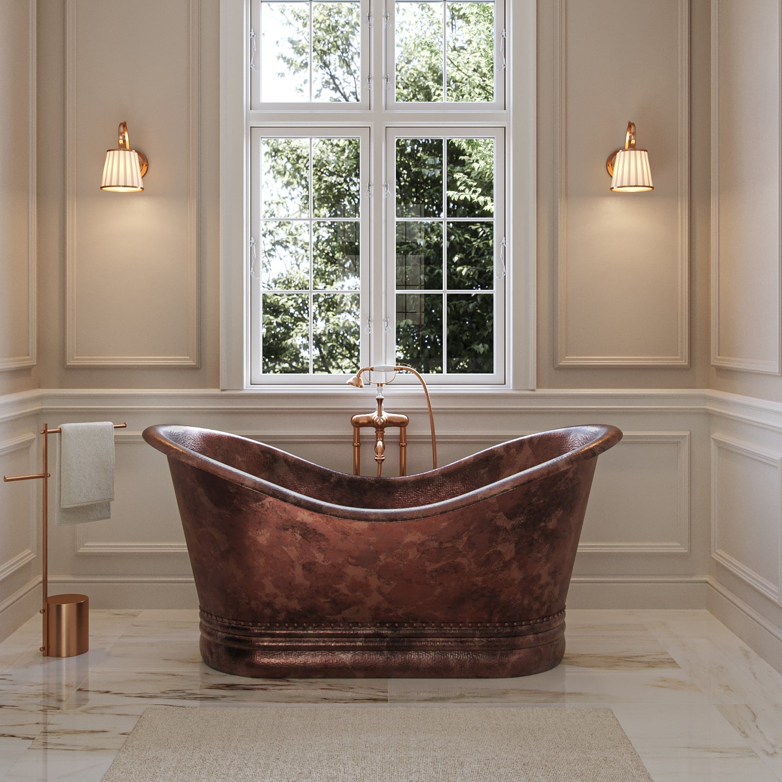MAIDSTONE | DXV Eyre Copper Double Slipper Bathtub