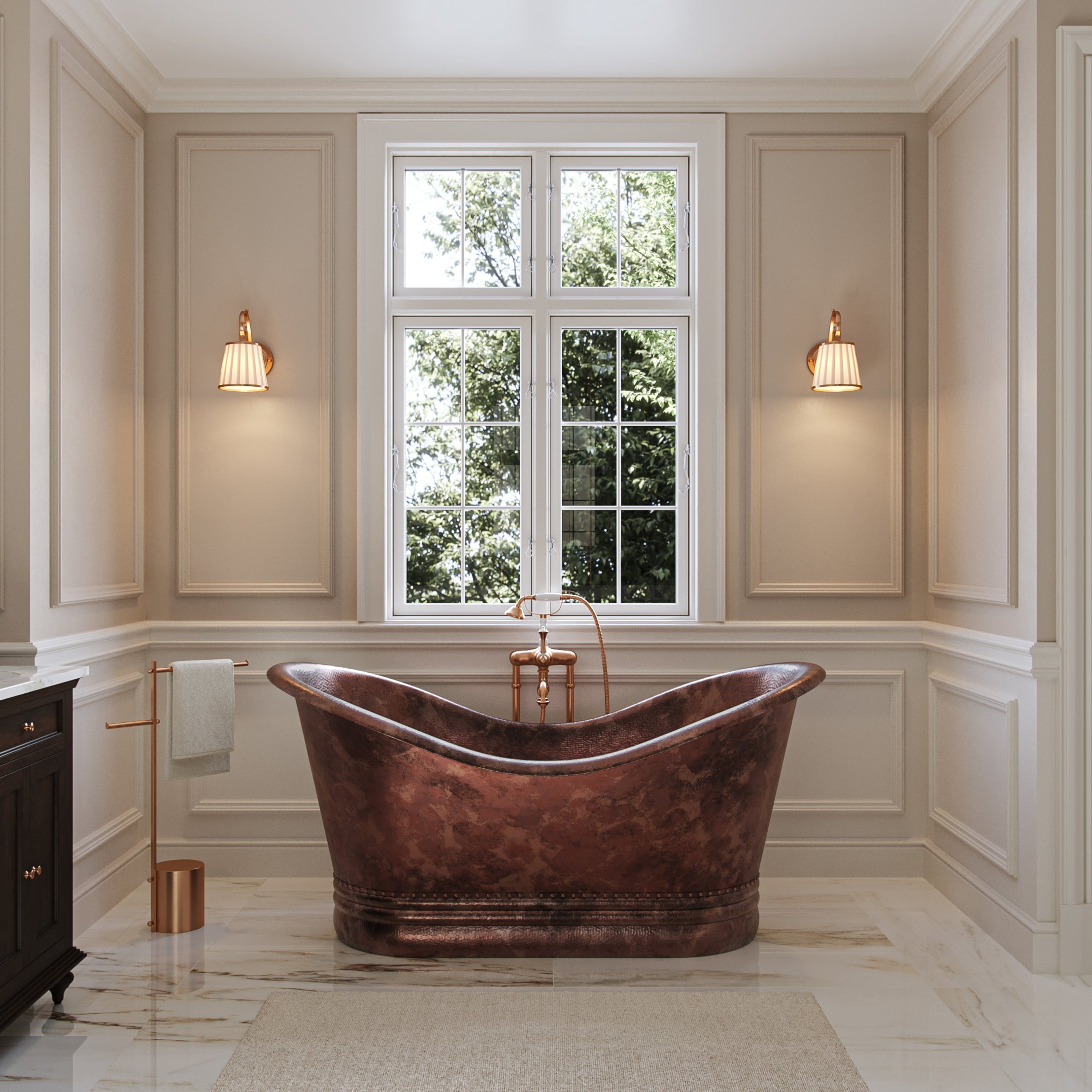MAIDSTONE | DXV Eyre Copper Double Slipper Bathtub