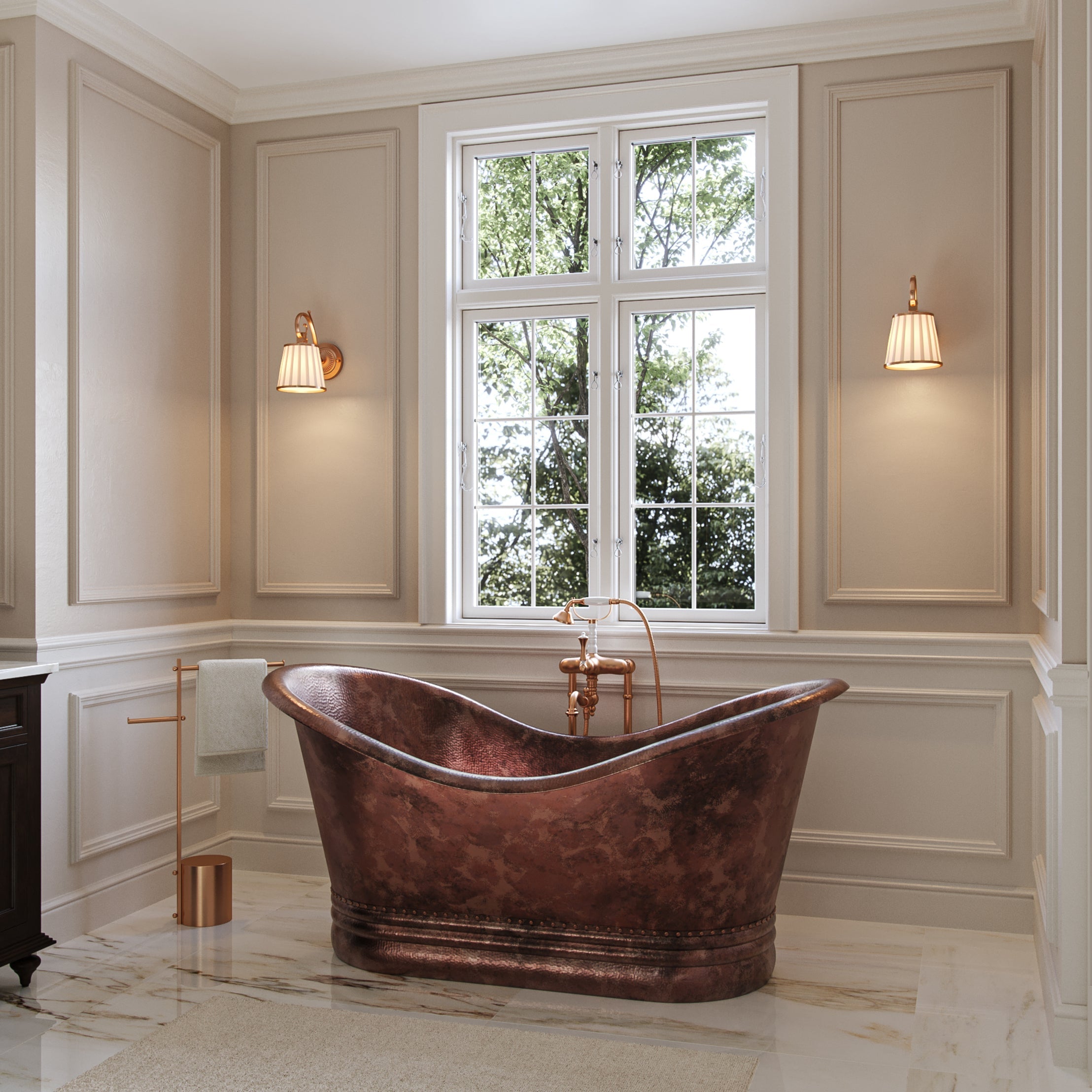 MAIDSTONE | DXV Eyre Copper Double Slipper Bathtub