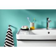 Duravit D-Neo 23 5/8'' Rectangular Wall Mounted Sink in White with Widespread Faucet Holes and with Overflow