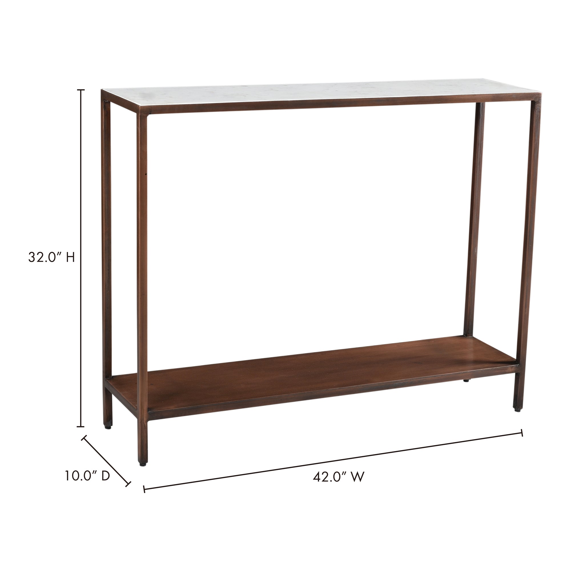 Moes Bottego Console Table Antique Copper DR-1320-50