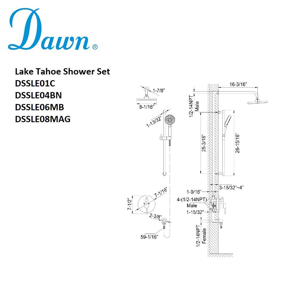 Dawn Lake Tahole Shower Set DSSLE