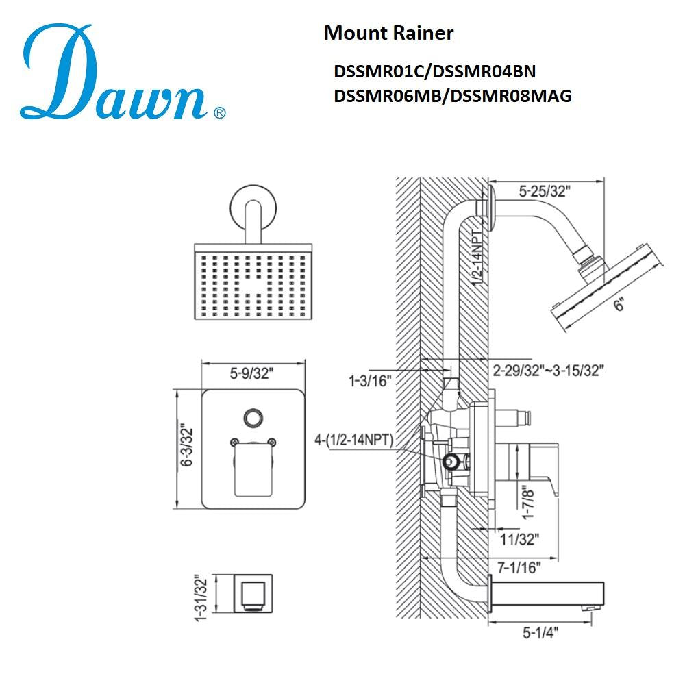 Dawn Mount Rainer Shower Set DSSMR