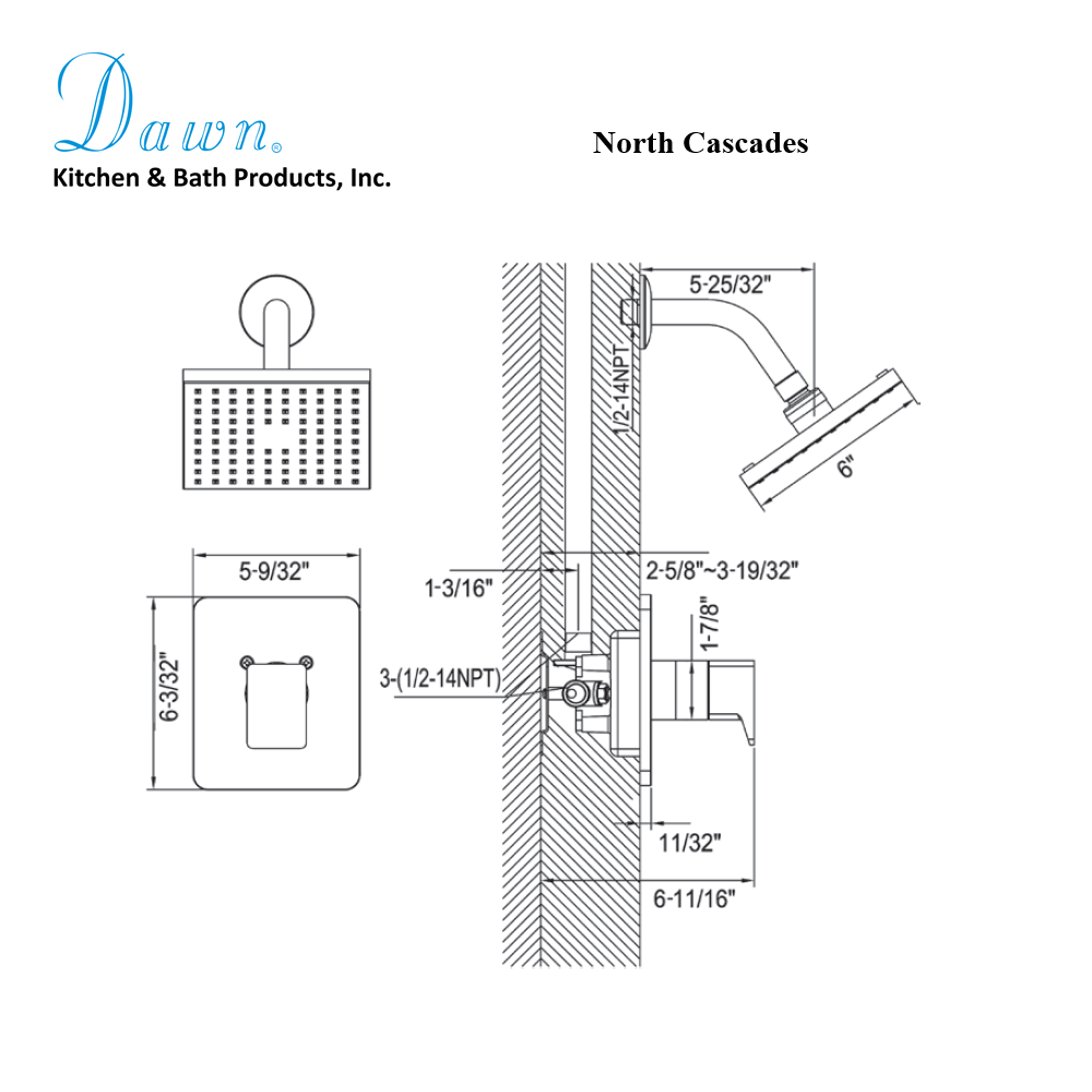 Dawn North Cascades Shower Set DSSNS