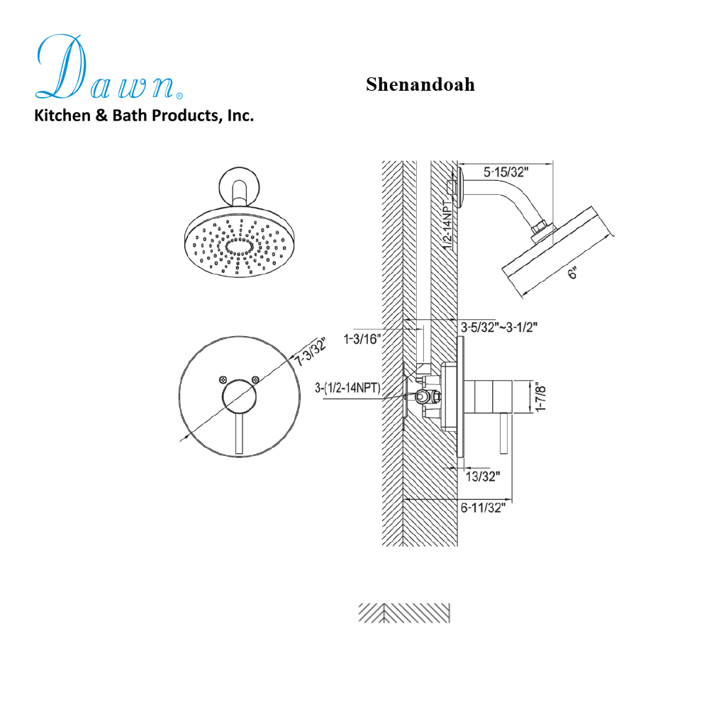 Dawn Shenandoah Shower Set DSSSH