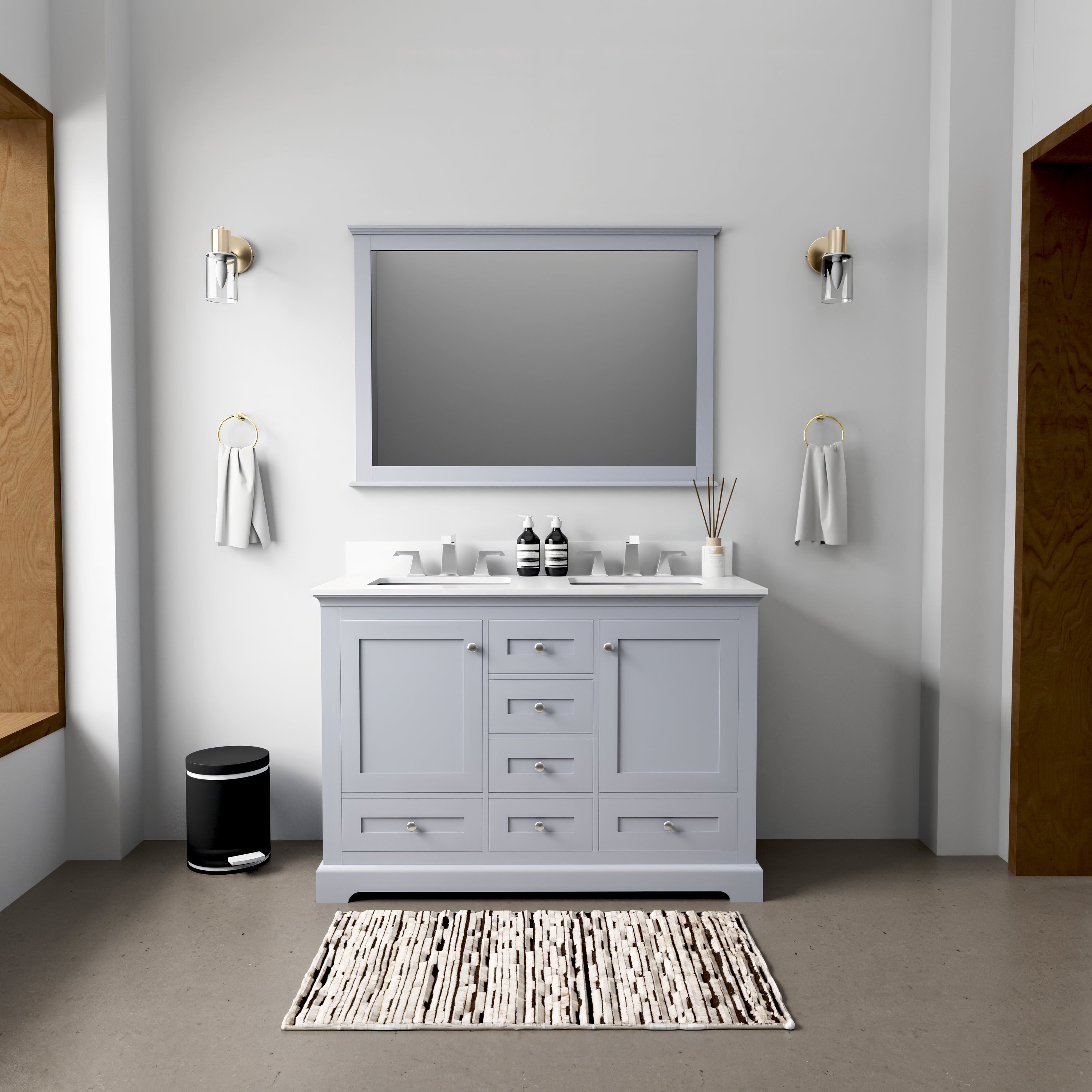 Dukes 48 in. W x 22 in. D Dark Grey Double Bath Vanity