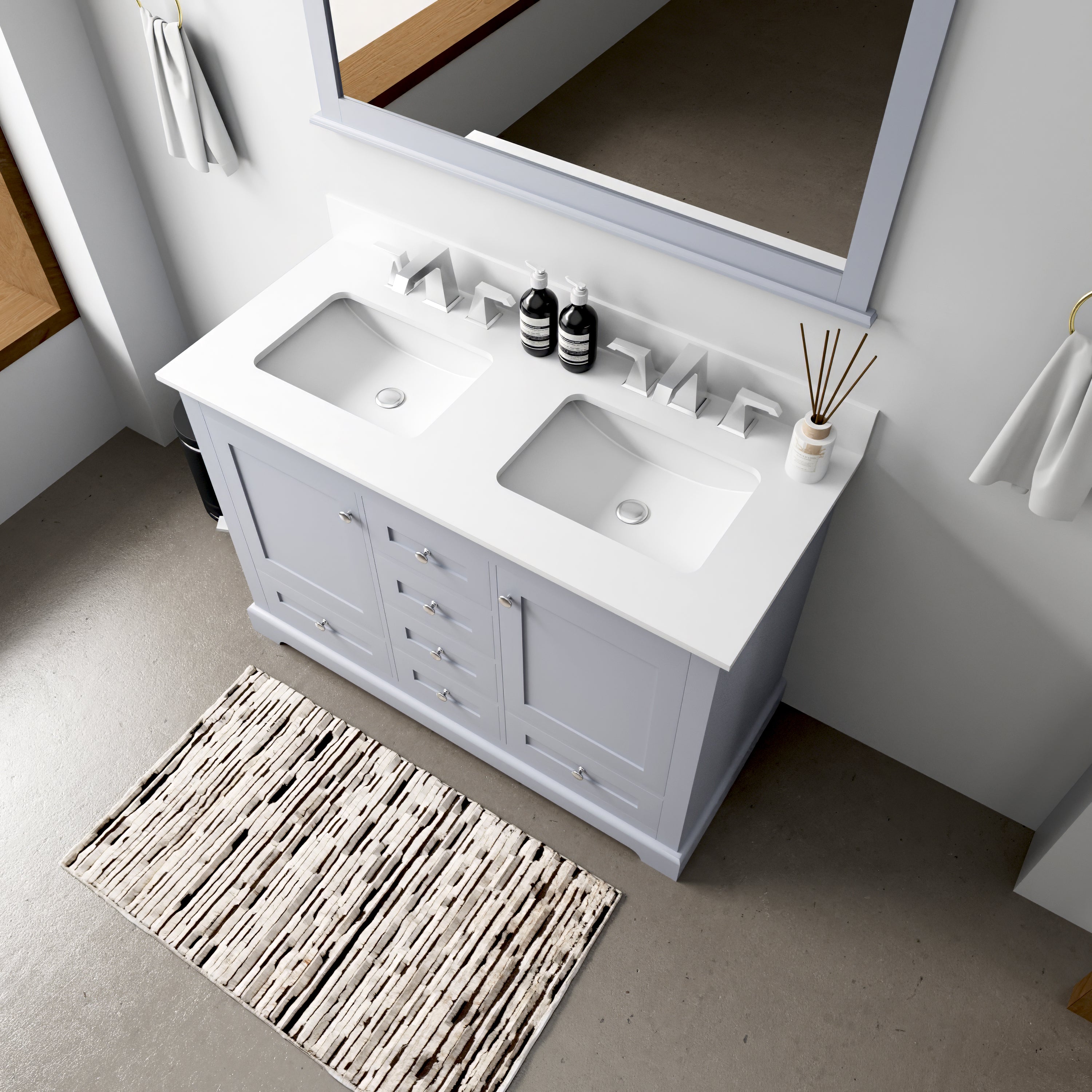 Dukes 48 in. W x 22 in. D Dark Grey Double Bath Vanity